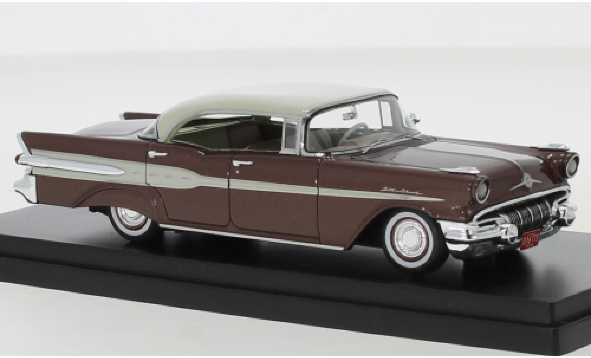 Pontiac Star Chief 1/43 Goldvarg Collections Hardtop metallico rosso foncé/beige 1957 modellino in miniatura