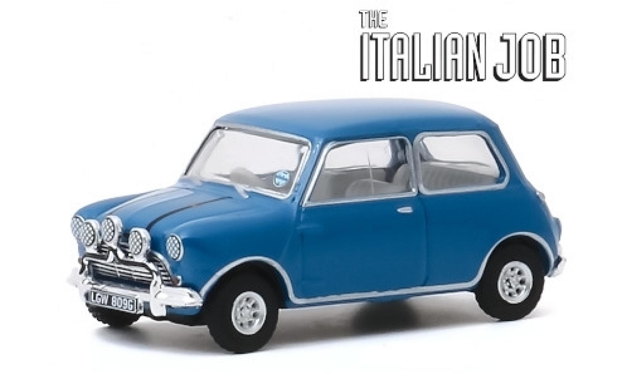 Austin Mini 1/64 Greenlight Cooper S 1275 MkI blu/nero RHD 1967 The Italian Job modellino in miniatura