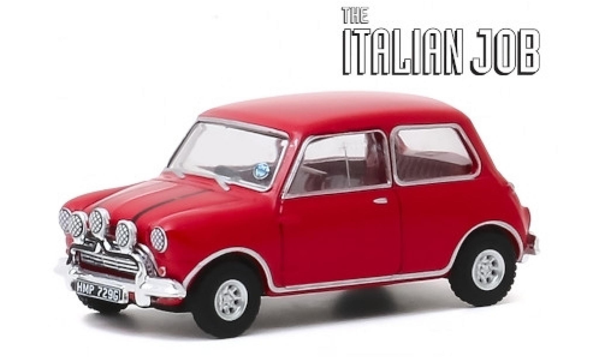 Austin Mini 1/64 Greenlight Cooper S 1275 MkI rosso/nero RHD 1967 The Italian Job modellino in miniatura