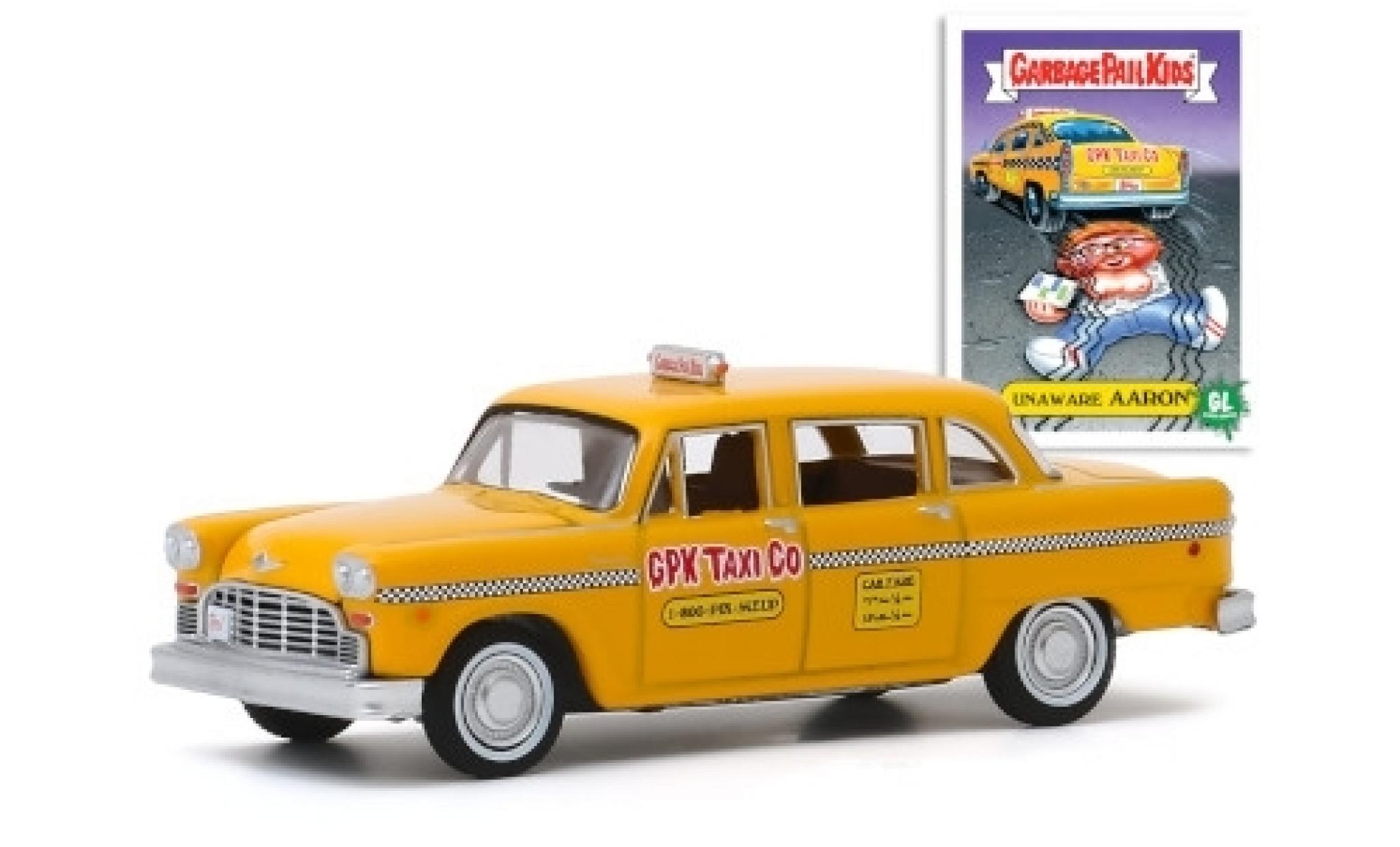 Checker Marathon 1/64 Greenlight A11 GPK Taxi Co 1970 Unaware Aaron GarbagePailKids modellino in miniatura