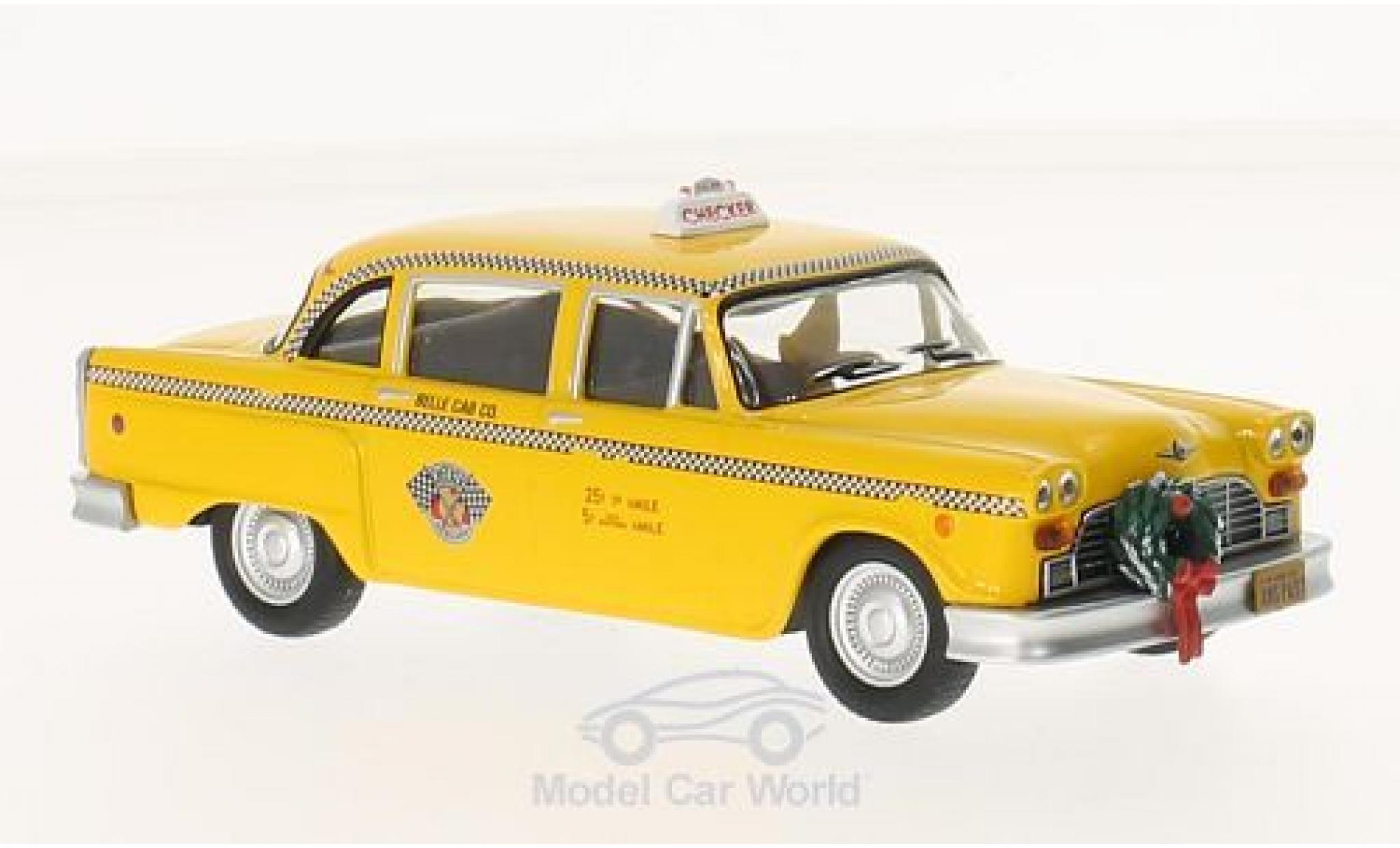 Checker Marathon 1/43 Greenlight giallo Scrooced 1978 Taxi modellino in miniatura