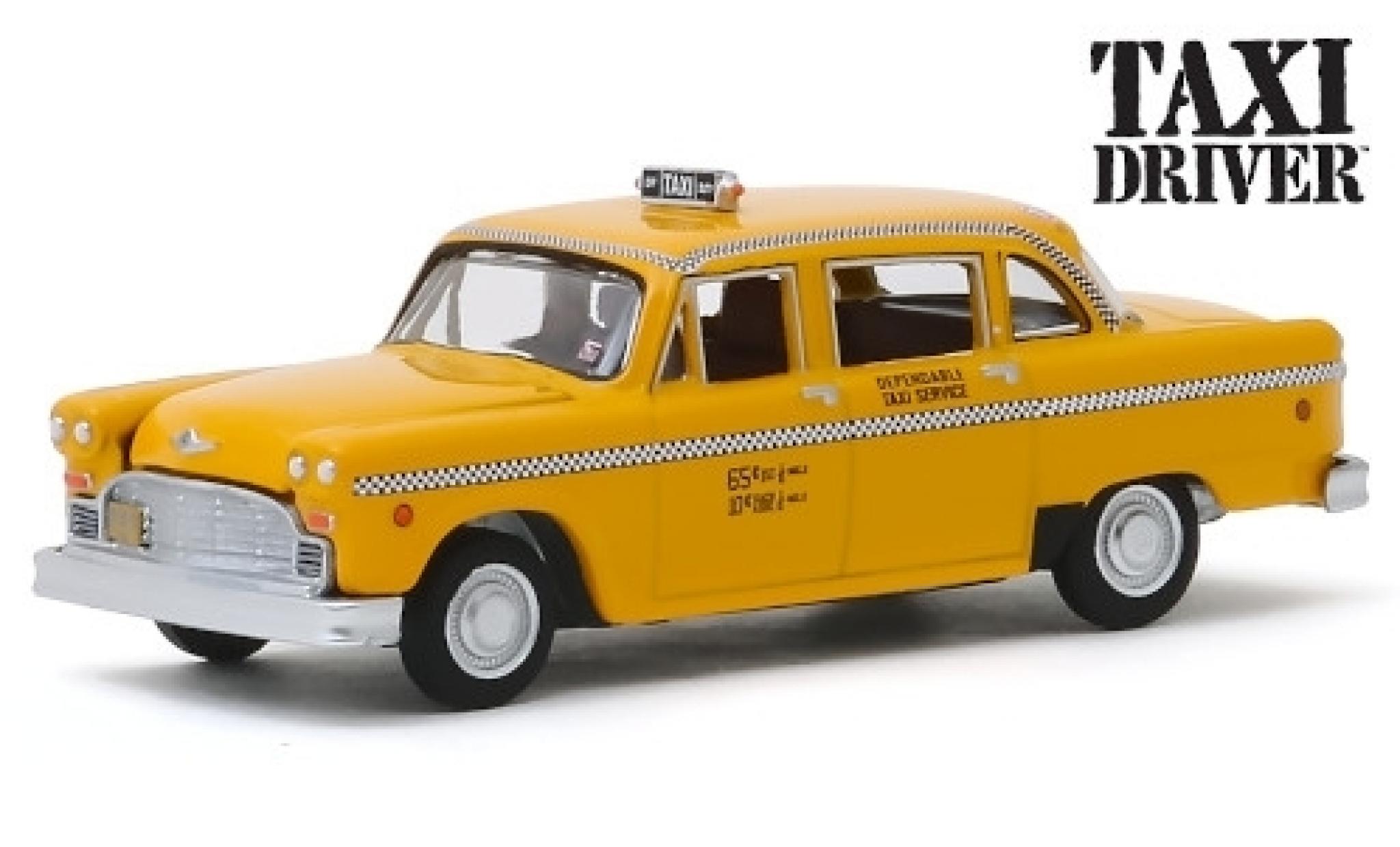 Checker Marathon 1/64 Greenlight Taxi Cab giallo/Dekor Taxi Driver 1975 modellino in miniatura