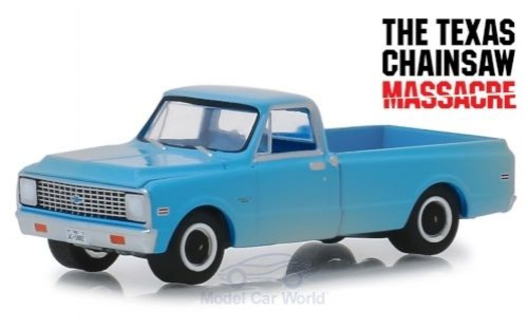 Chevrolet C-10 1/64 Greenlight blu The Texas Chainsaw Massacre 1971 modellino in miniatura