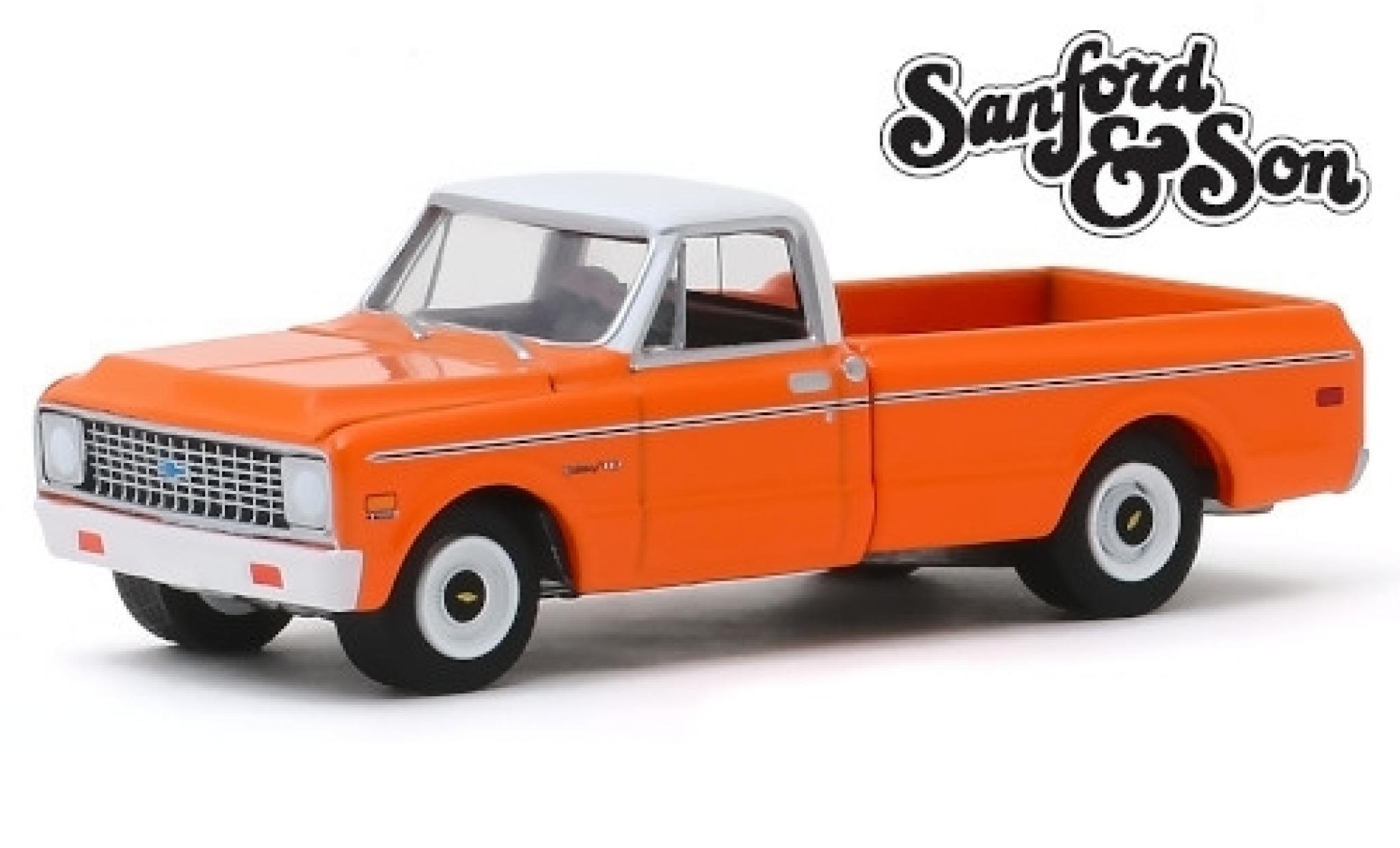 Chevrolet C-10 1/64 Greenlight orange/bianco Sanford & Son 1971 modellino in miniatura
