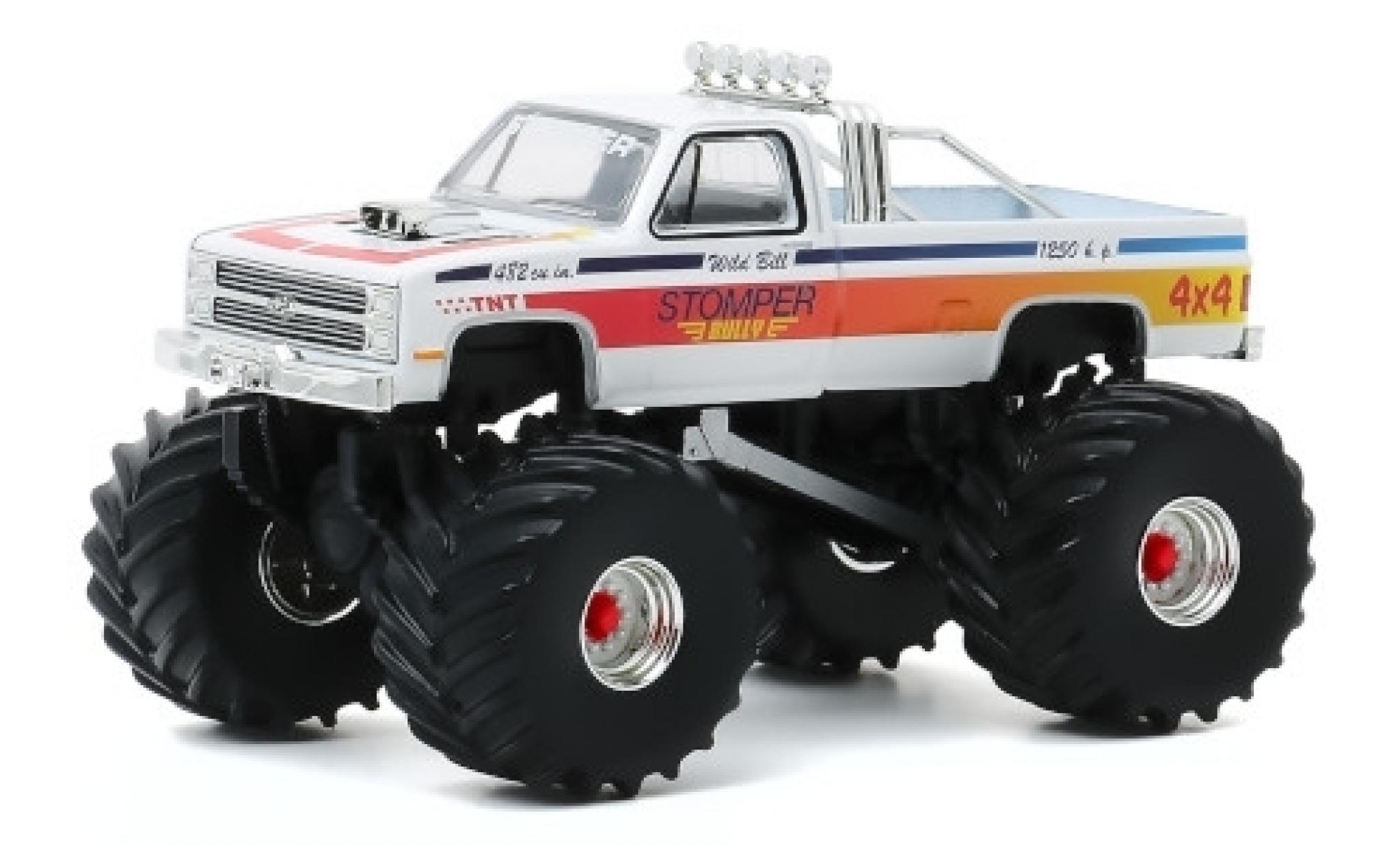 Chevrolet C-20 1/64 Greenlight Monster Truck Stomper Bully 1984 modellino in miniatura