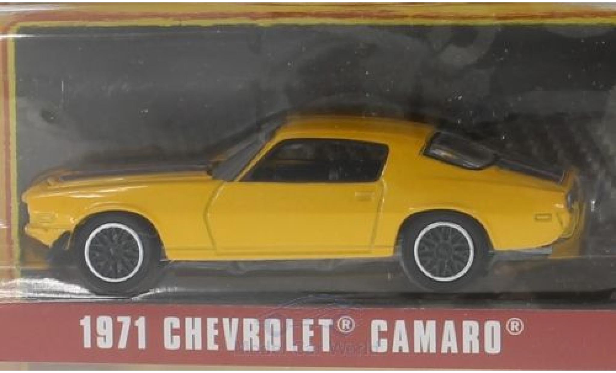 Chevrolet Camaro 1/64 Greenlight giallo 1971 modellino in miniatura