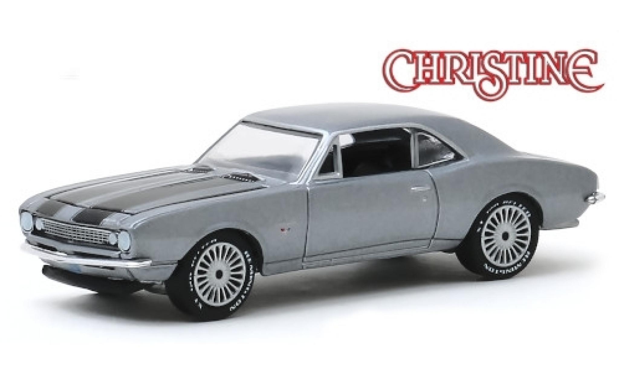 Chevrolet Camaro 1/64 Greenlight metallico grigio/nero Christine 1967 modellino in miniatura