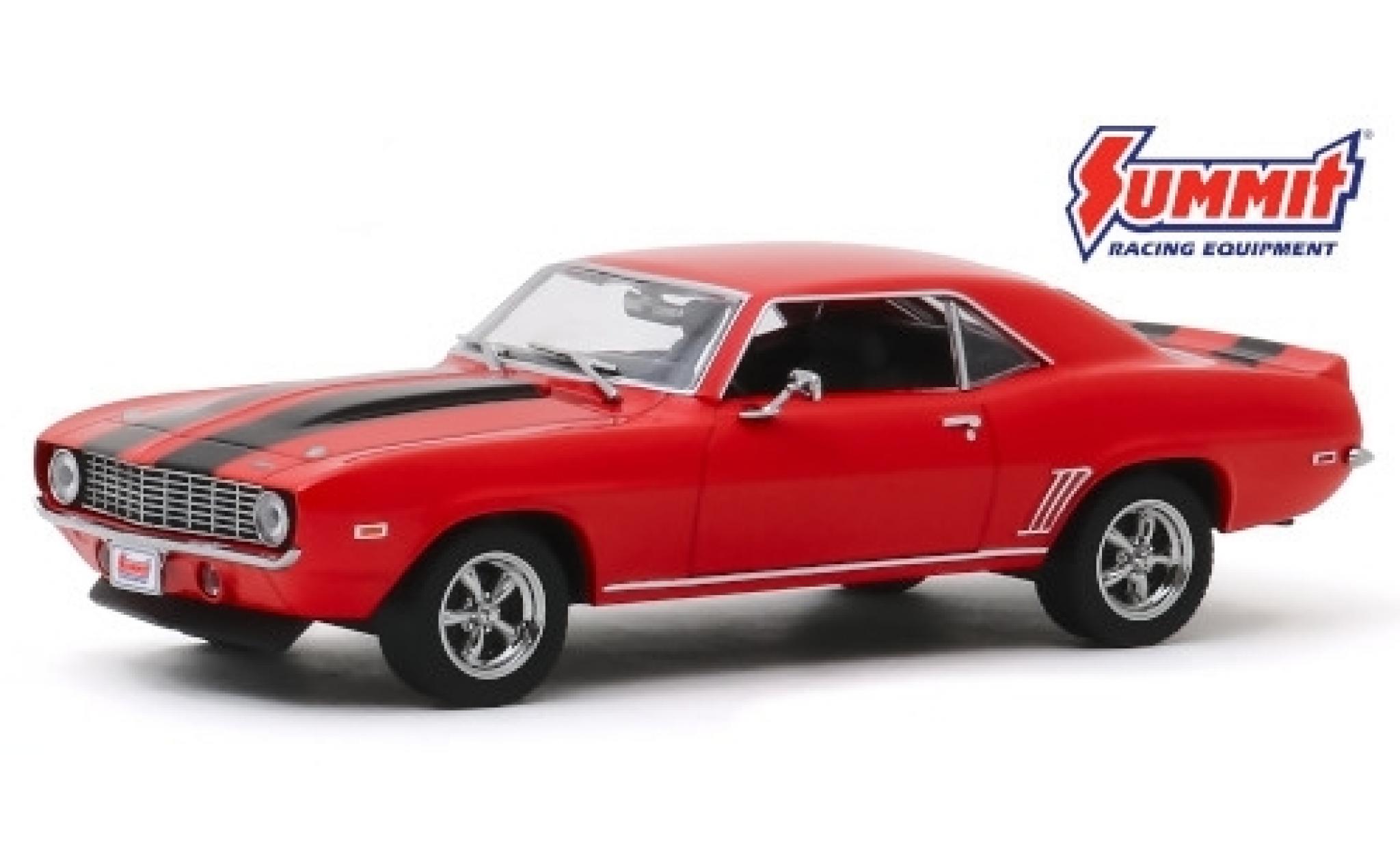 Chevrolet Camaro 1/64 Greenlight rosso/nero Summit Racing Equipment 1969 modellino in miniatura