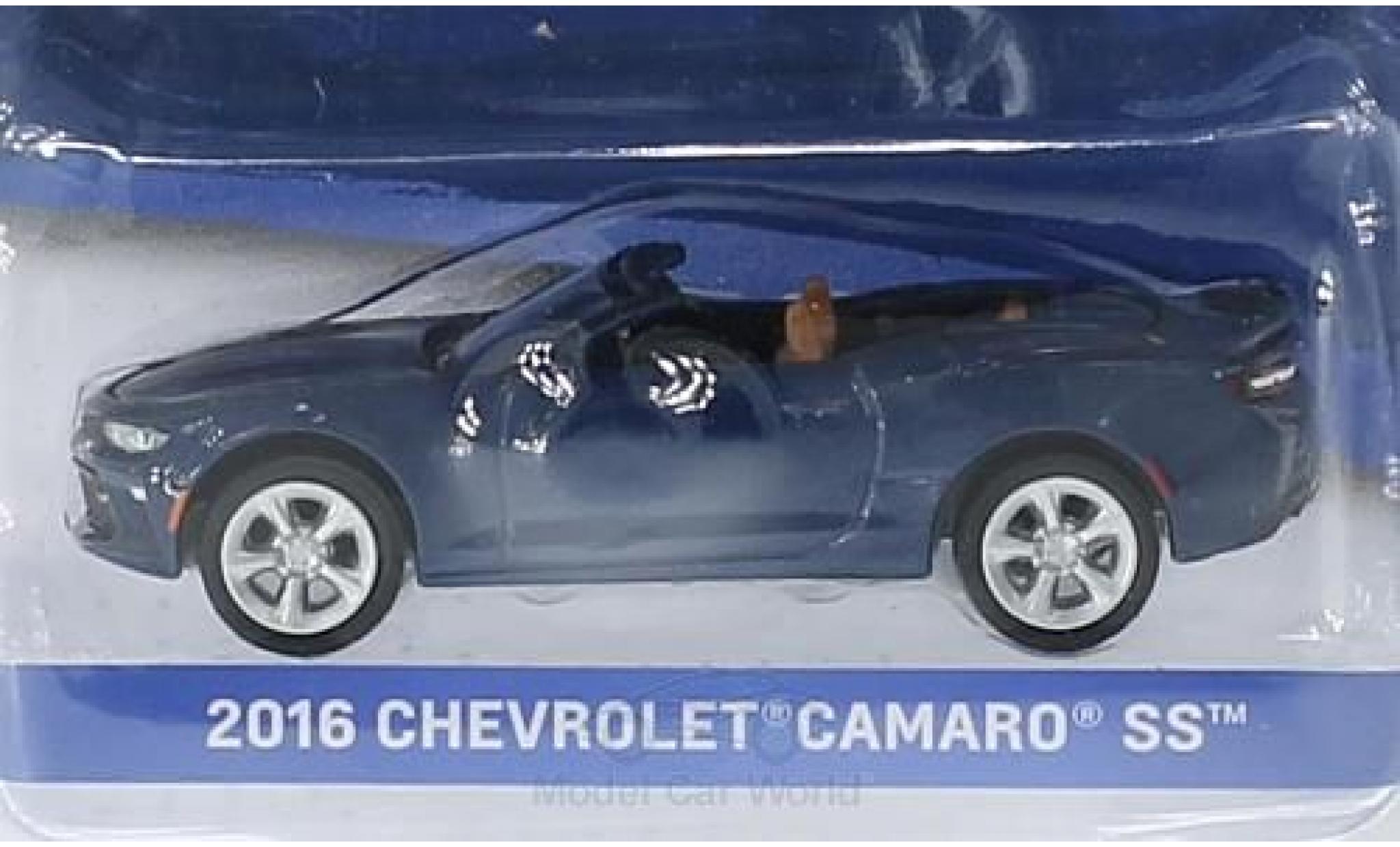 Chevrolet Camaro 1/64 Greenlight SS metallico blu 2016 General Motors Series 1 ohne Vitrine modellino in miniatura