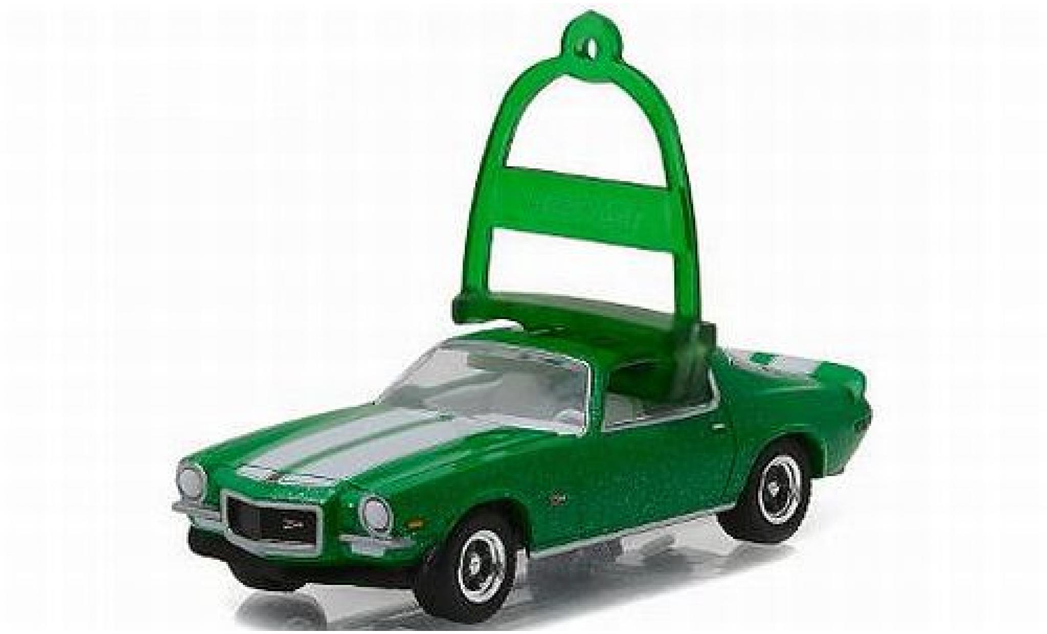 Chevrolet Camaro 1/64 Greenlight Z28 metallico verde/Dekor 1970 vacances Ornaments Series 1 sans Vitrine modellino in miniatura
