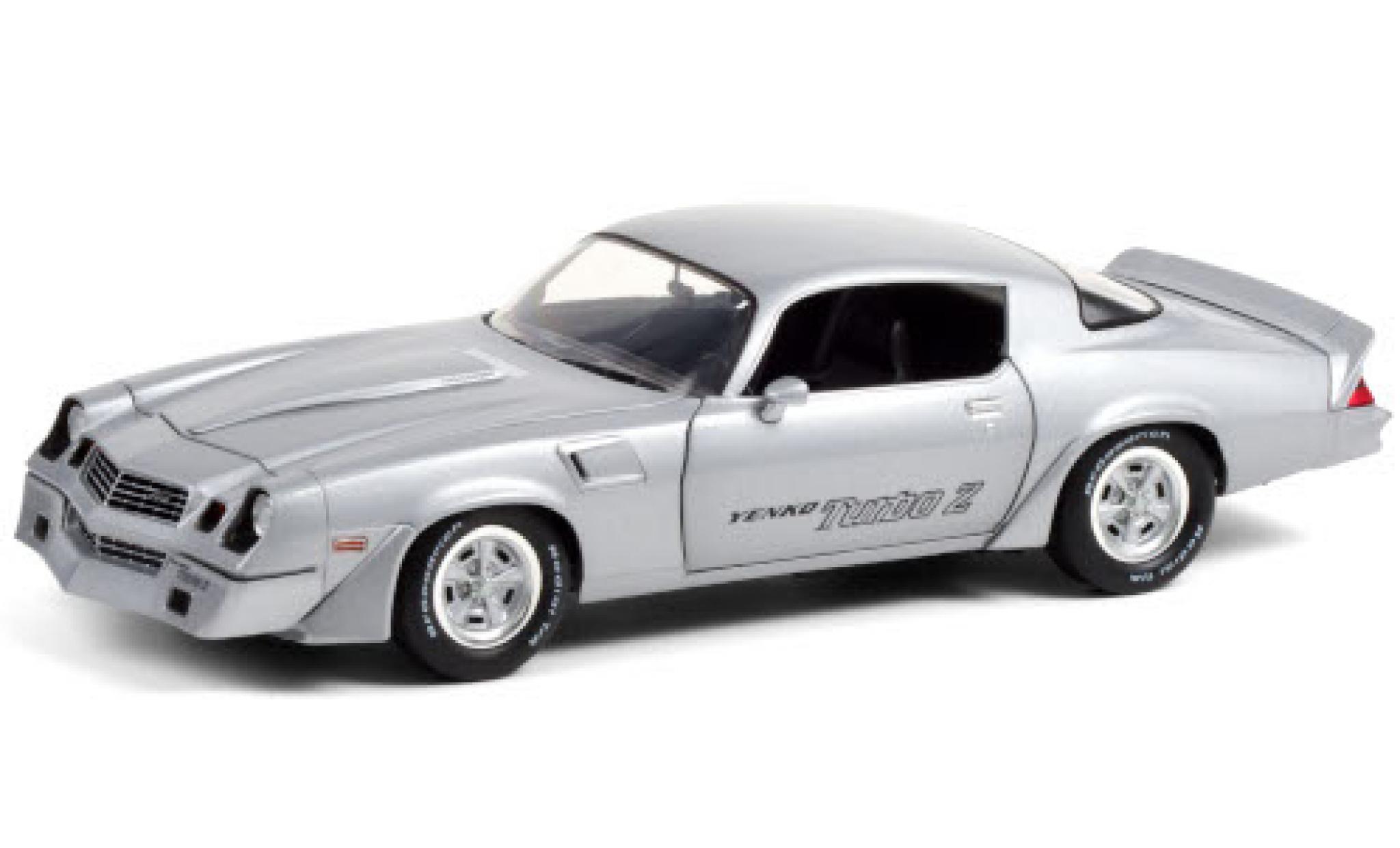 Chevrolet Camaro 1/18 Greenlight Z28 Yenko Turbo Z grigio/Dekor 1981 modellino in miniatura