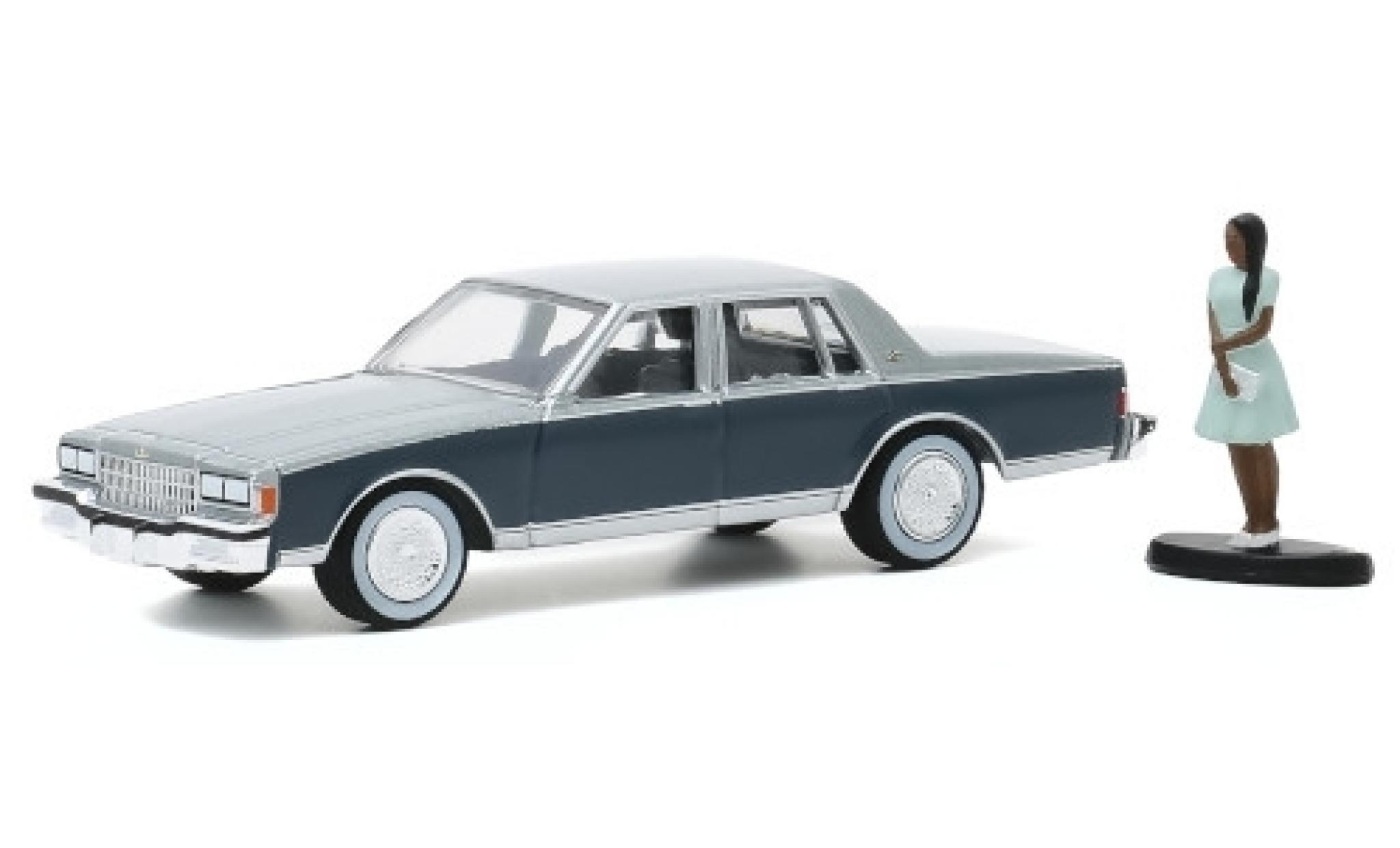 Chevrolet Caprice Classic 1/64 Greenlight metallico grigio/matt-grigio 1981 avec figurine modellino in miniatura