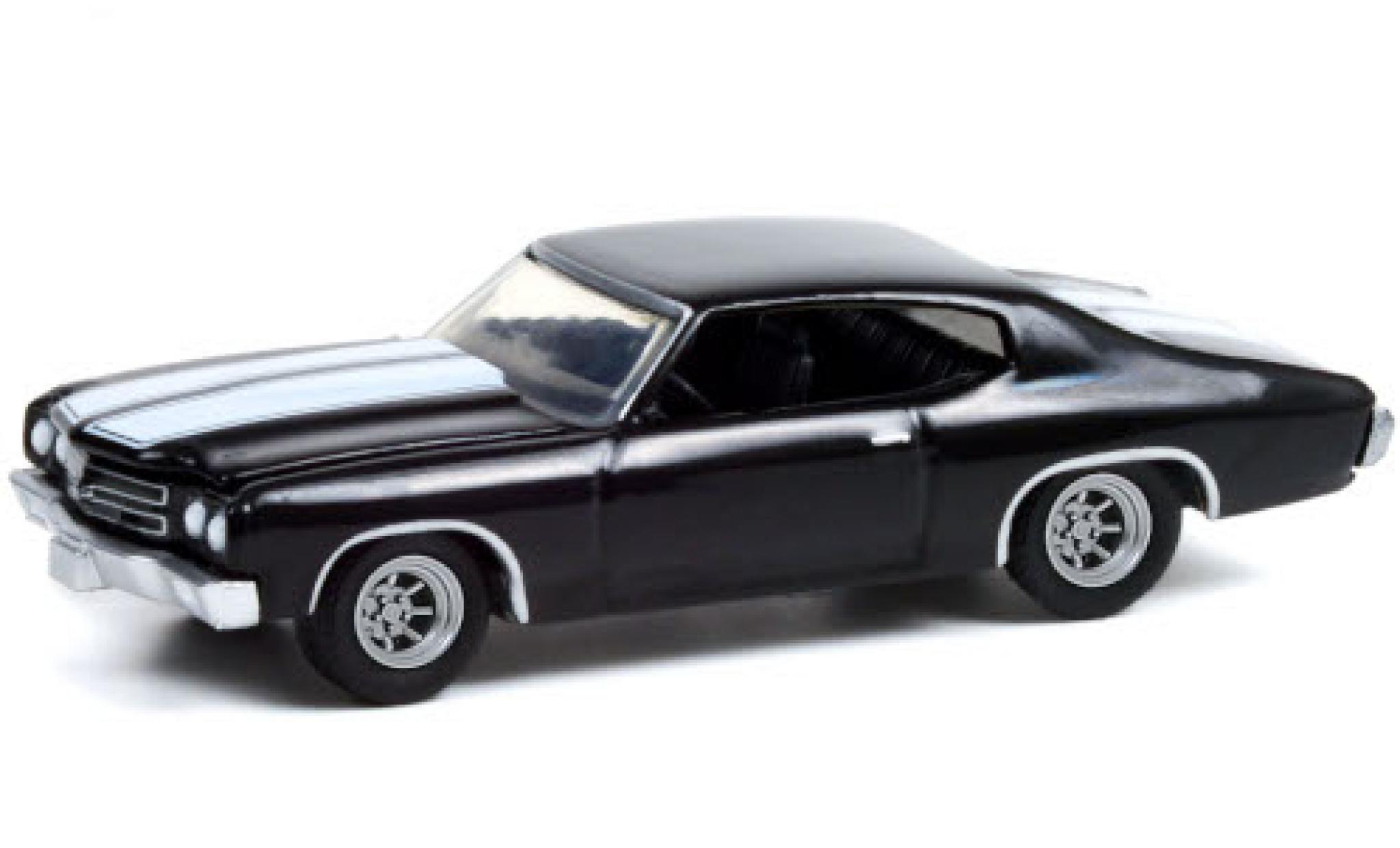Chevrolet Chevelle 1/64 Greenlight Custom nero/bianco 1970 modellino in miniatura
