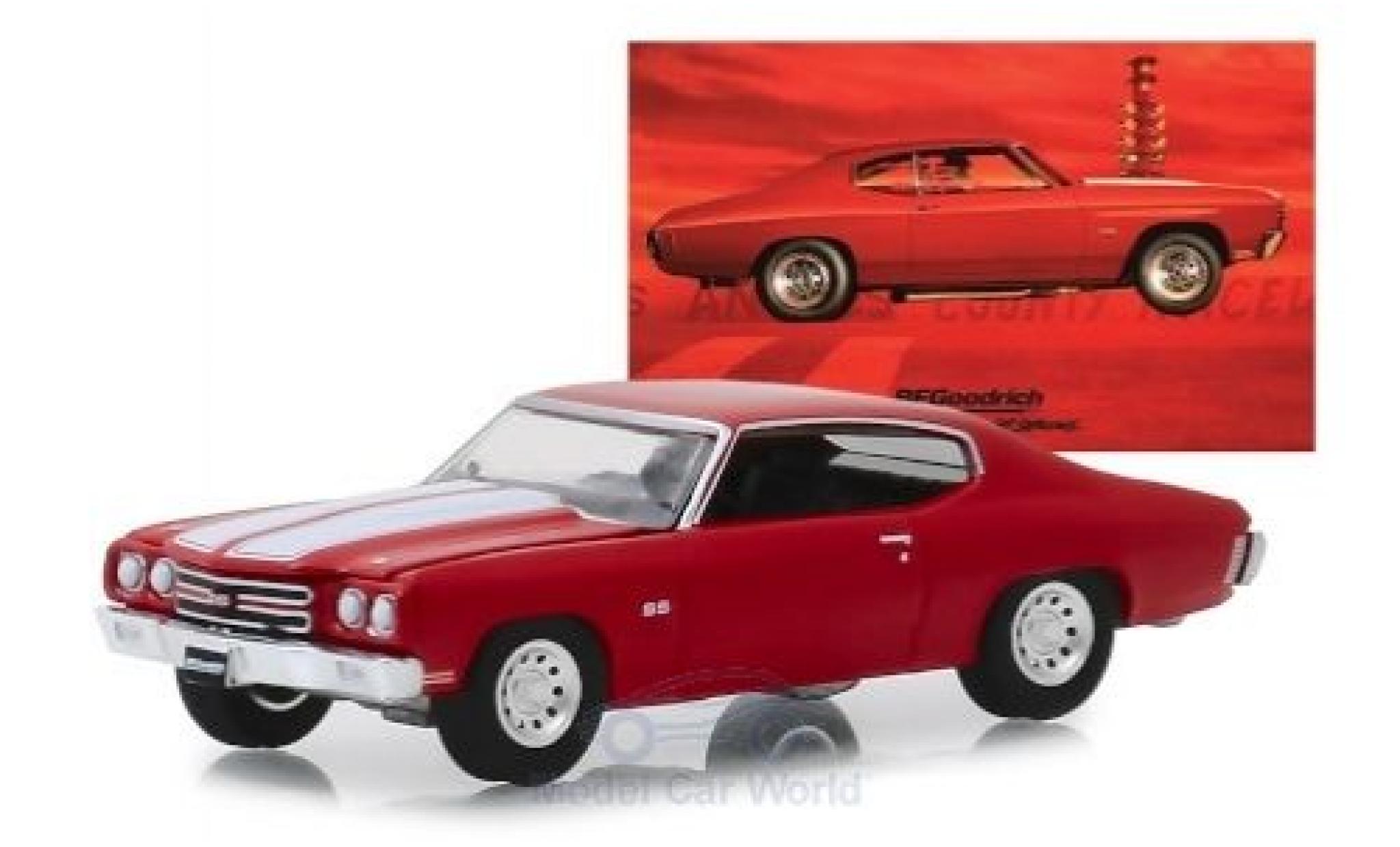 Chevrolet Chevelle 1/64 Greenlight SS 454 rosso/bianco Alexander Bluebird 1970 modellino in miniatura