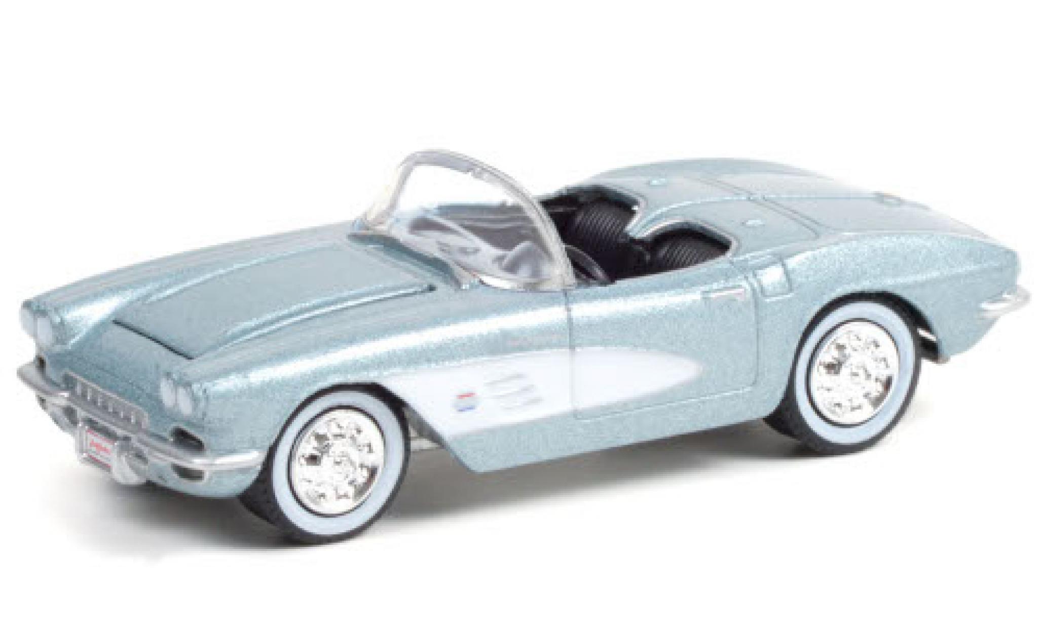 Chevrolet Corvette 1/64 Greenlight 283/315 (C1) metallico blu/bianco 1961 modellino in miniatura