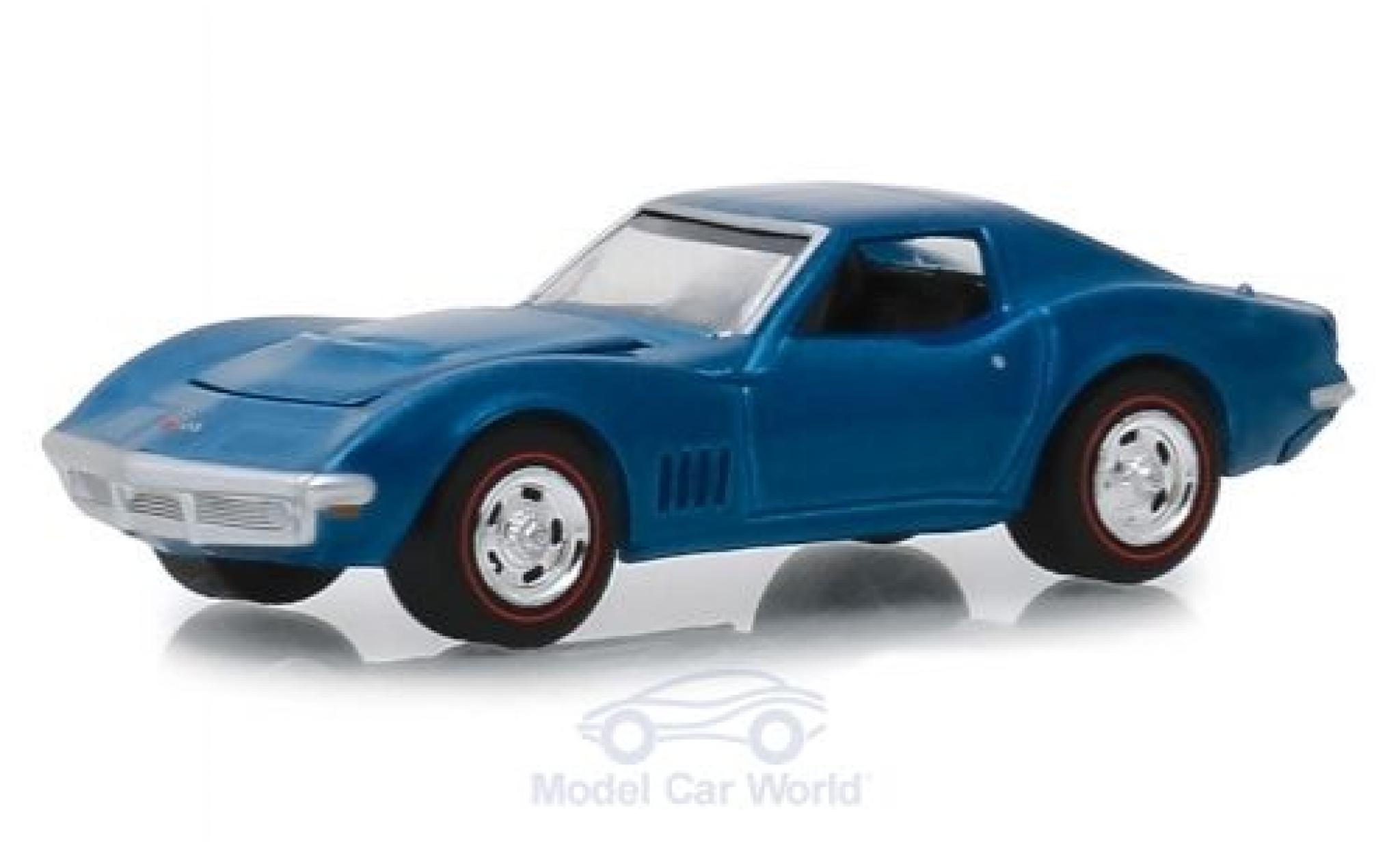 Chevrolet Corvette C3 1/64 Greenlight L 88 metallico blu 1968 modellino in miniatura