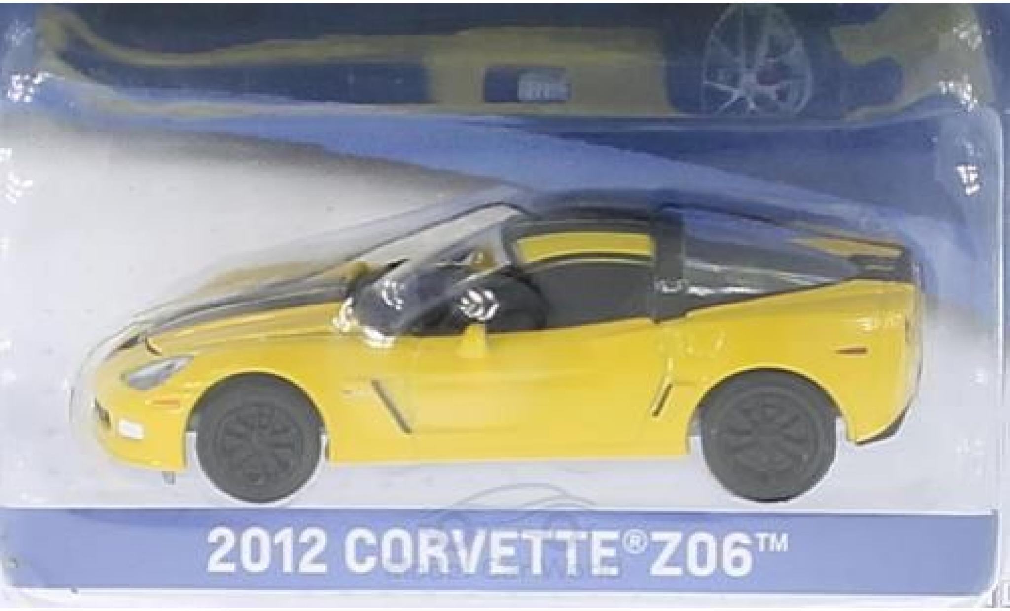 Chevrolet Corvette 1/64 Greenlight Z06 giallo/nero 2012 ohne Vitrine modellino in miniatura