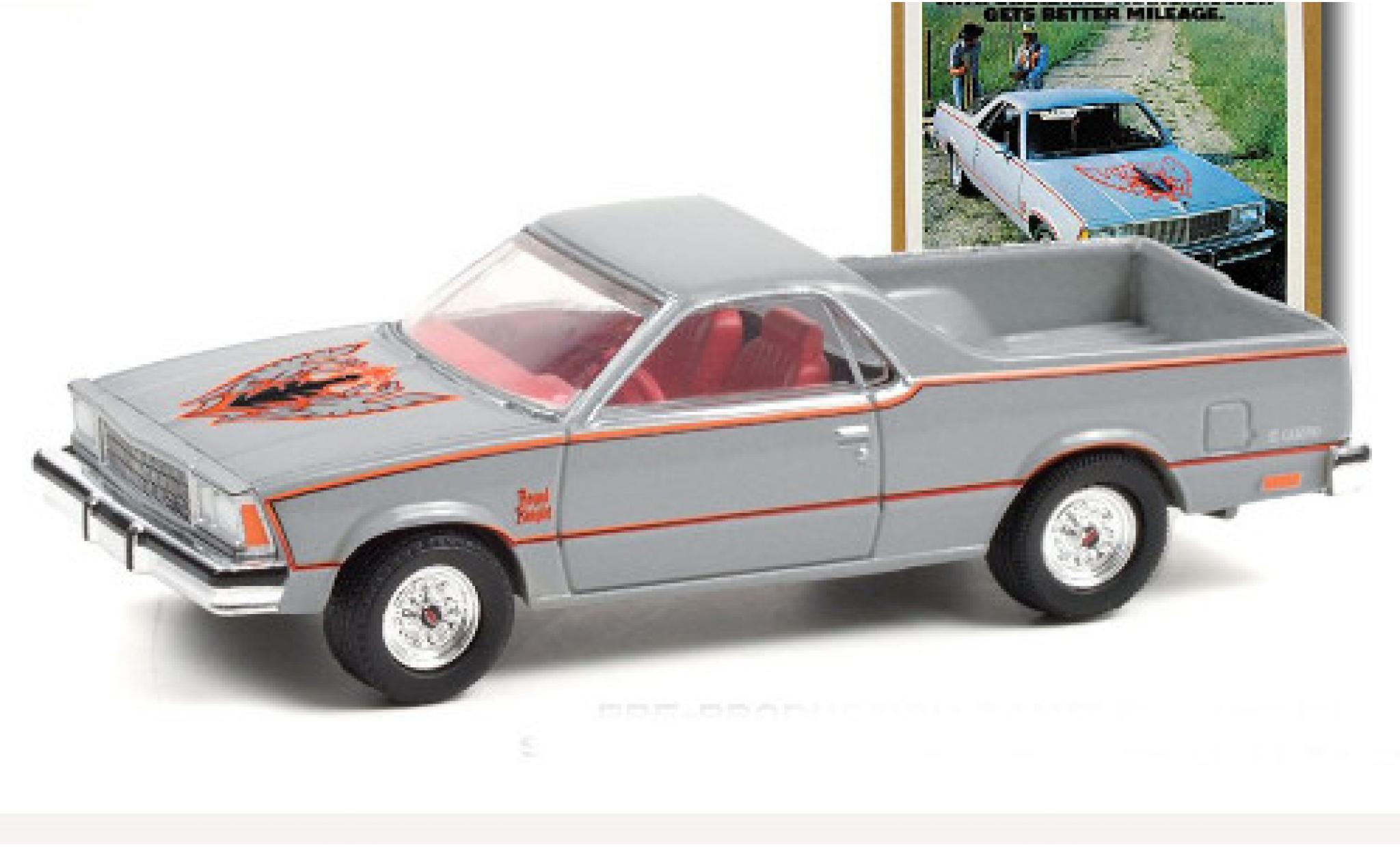 Chevrolet El Camino 1/64 Greenlight grigio/Dekor 1980 modellino in miniatura