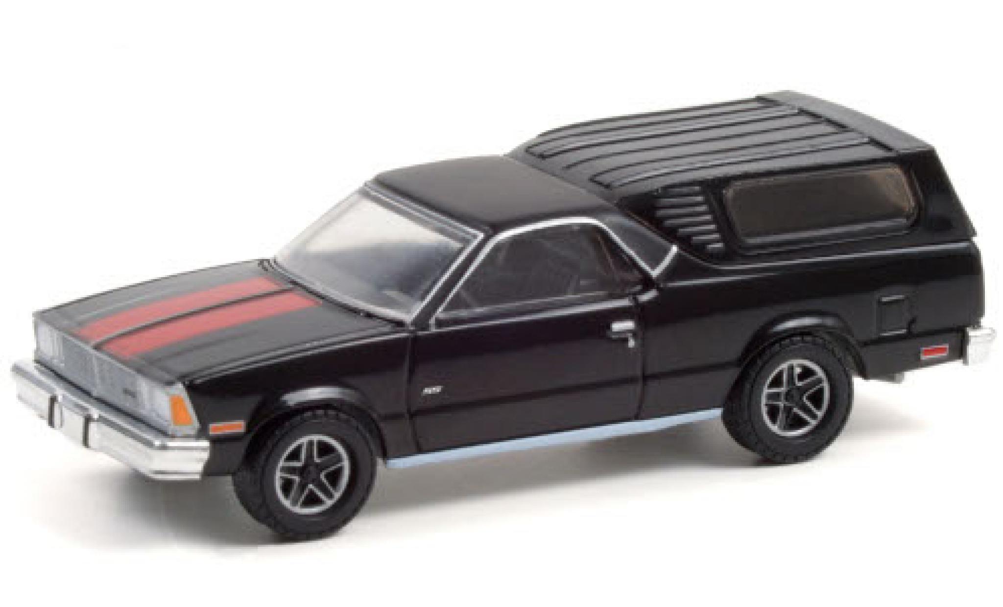 Chevrolet El Camino 1/64 Greenlight SS nero/rosso 1981 mit Campingaufbau modellino in miniatura
