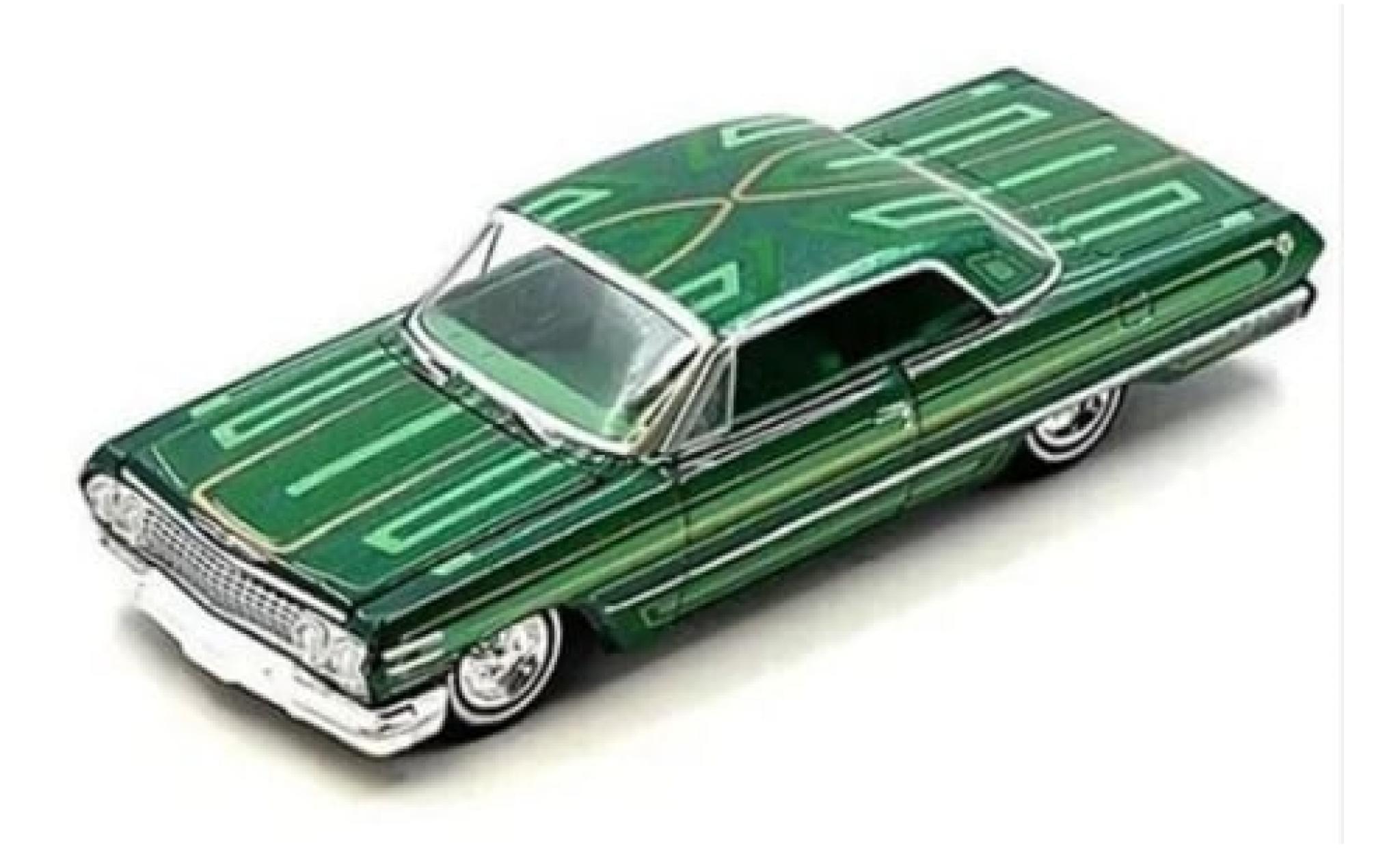 Chevrolet Impala 1/64 Greenlight Lowrider metallise grün/Dekor 1963 1:64 modellino in miniatura