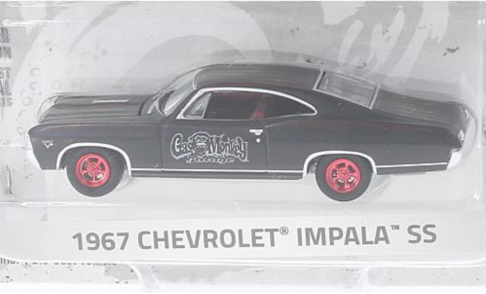 Chevrolet Impala 1/64 Greenlight SS nero/rosso Gas Monkey Garage 1967 modellino in miniatura