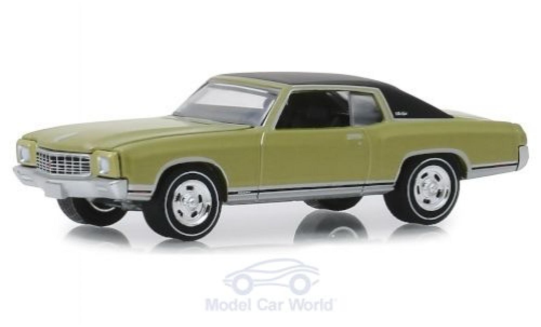 Chevrolet Monte Carlo 1/64 Greenlight SS 454 verde/matt-nero 1971 modellino in miniatura