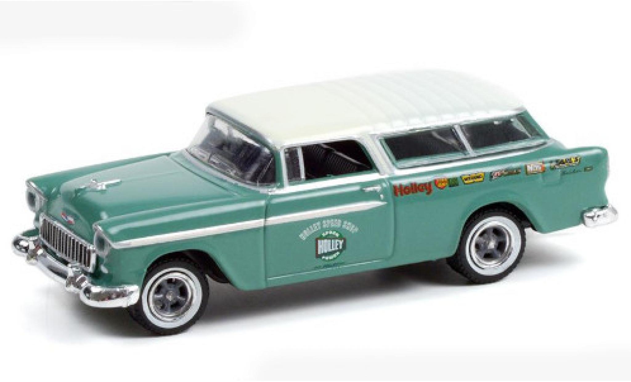 Chevrolet Nomad 1/64 Greenlight türkis/Dekor 1955 modellino in miniatura