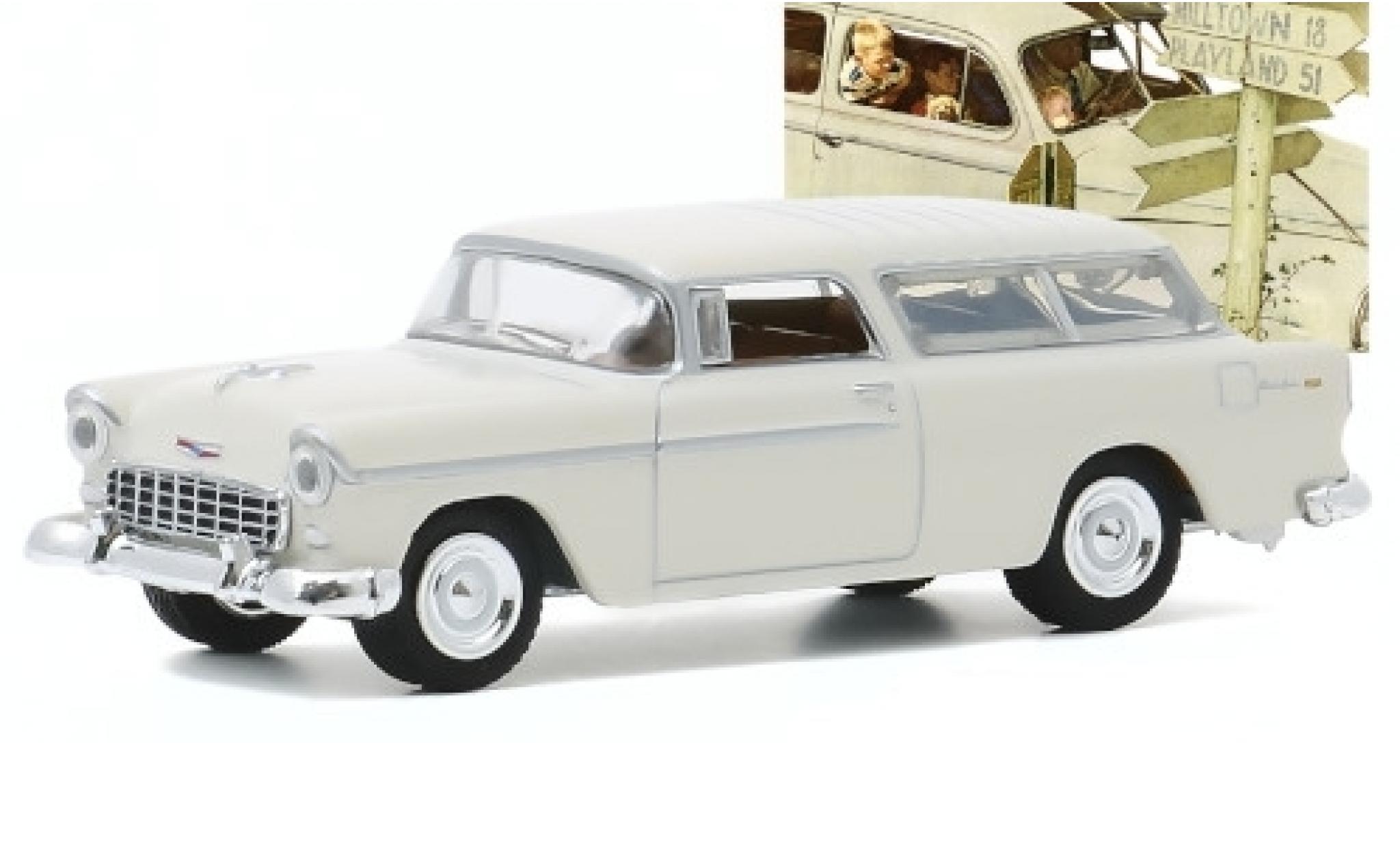 Chevrolet Nomad 1/64 Greenlight bianco 1955 modellino in miniatura