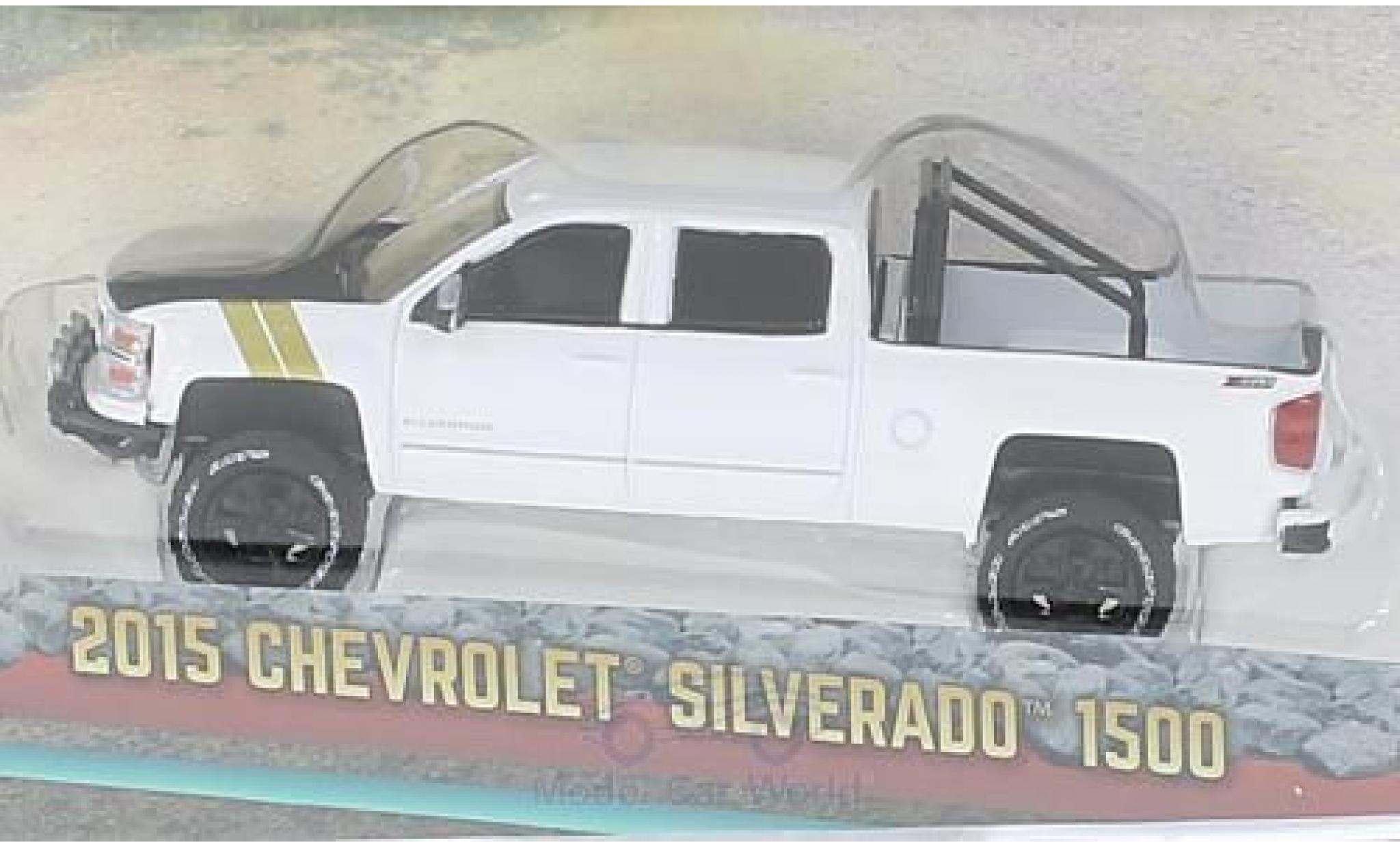 Chevrolet Silverado 1/64 Greenlight 1500 bianco/nero 2015 modellino in miniatura