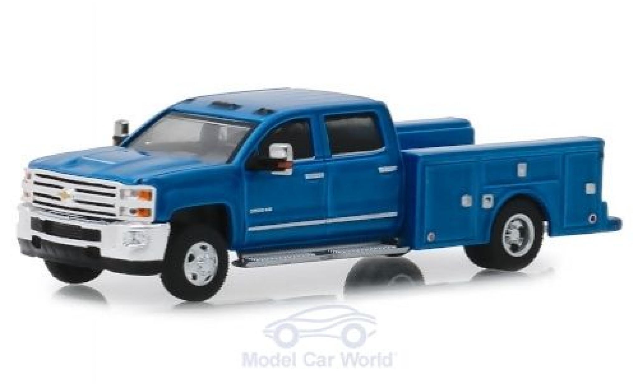 Chevrolet Silverado 1/64 Greenlight 3500HD metallico blu 2018 modellino in miniatura