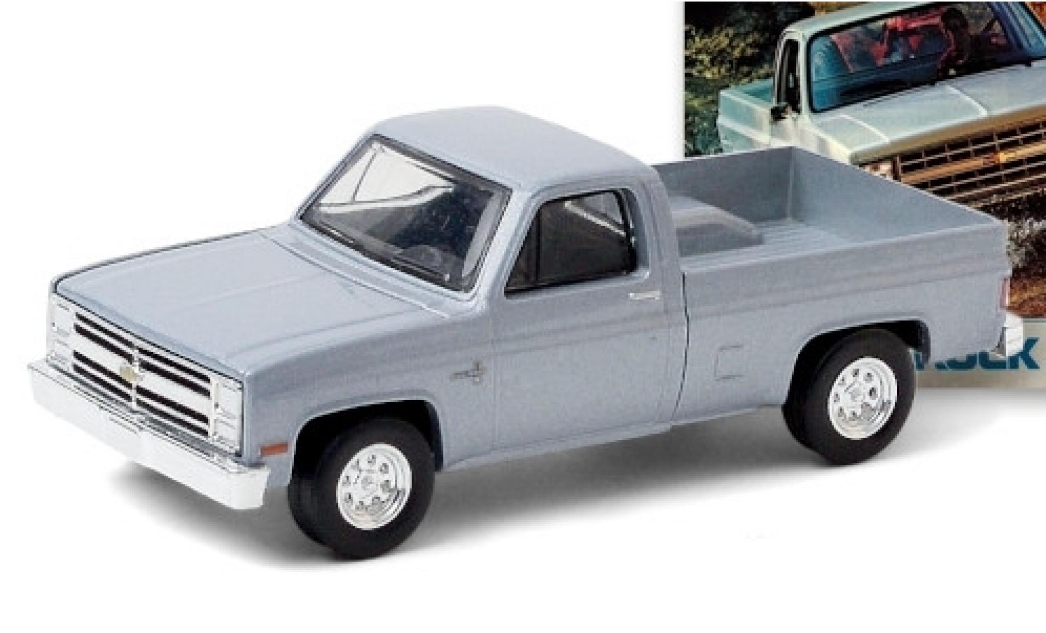 Chevrolet Silverado 1/64 Greenlight metallico grigio 1985 modellino in miniatura