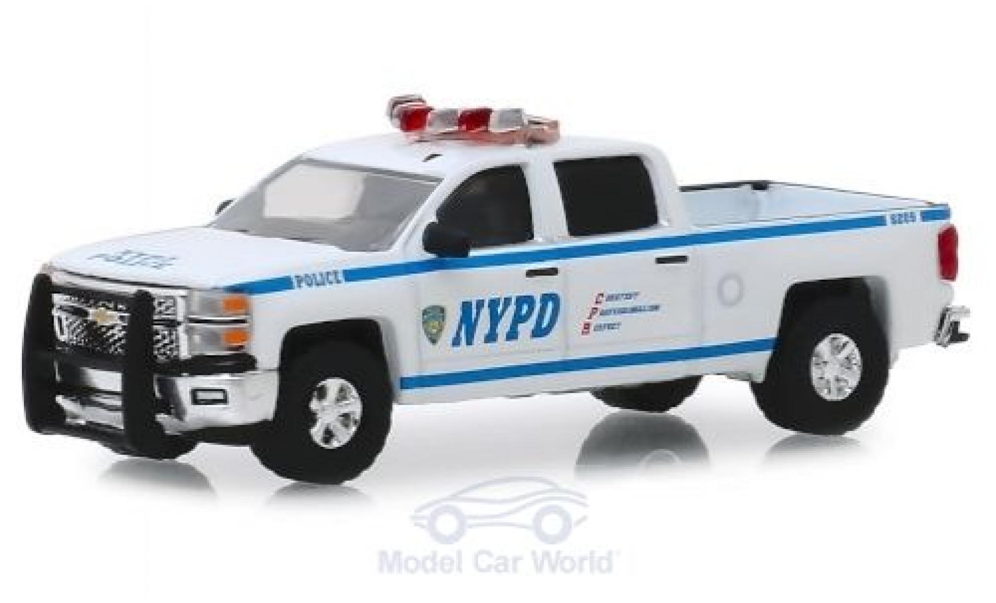 Chevrolet Silverado 1/64 Greenlight rosso/Dekor NYPD - New York Police Department 2019 modellino in miniatura