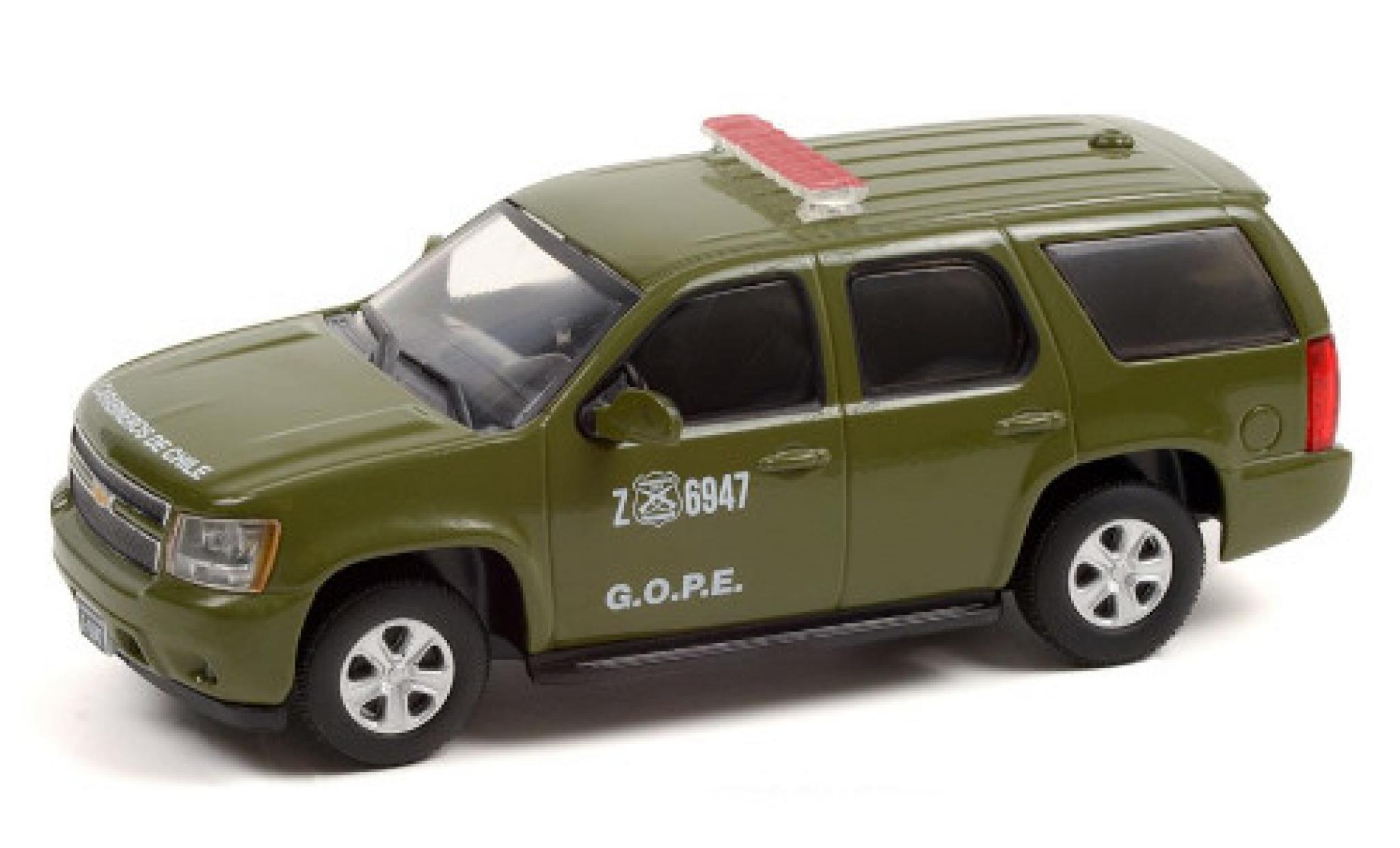 Chevrolet Tahoe 1/43 Greenlight matt-oliv Carabineros de Chile 2011 modellino in miniatura