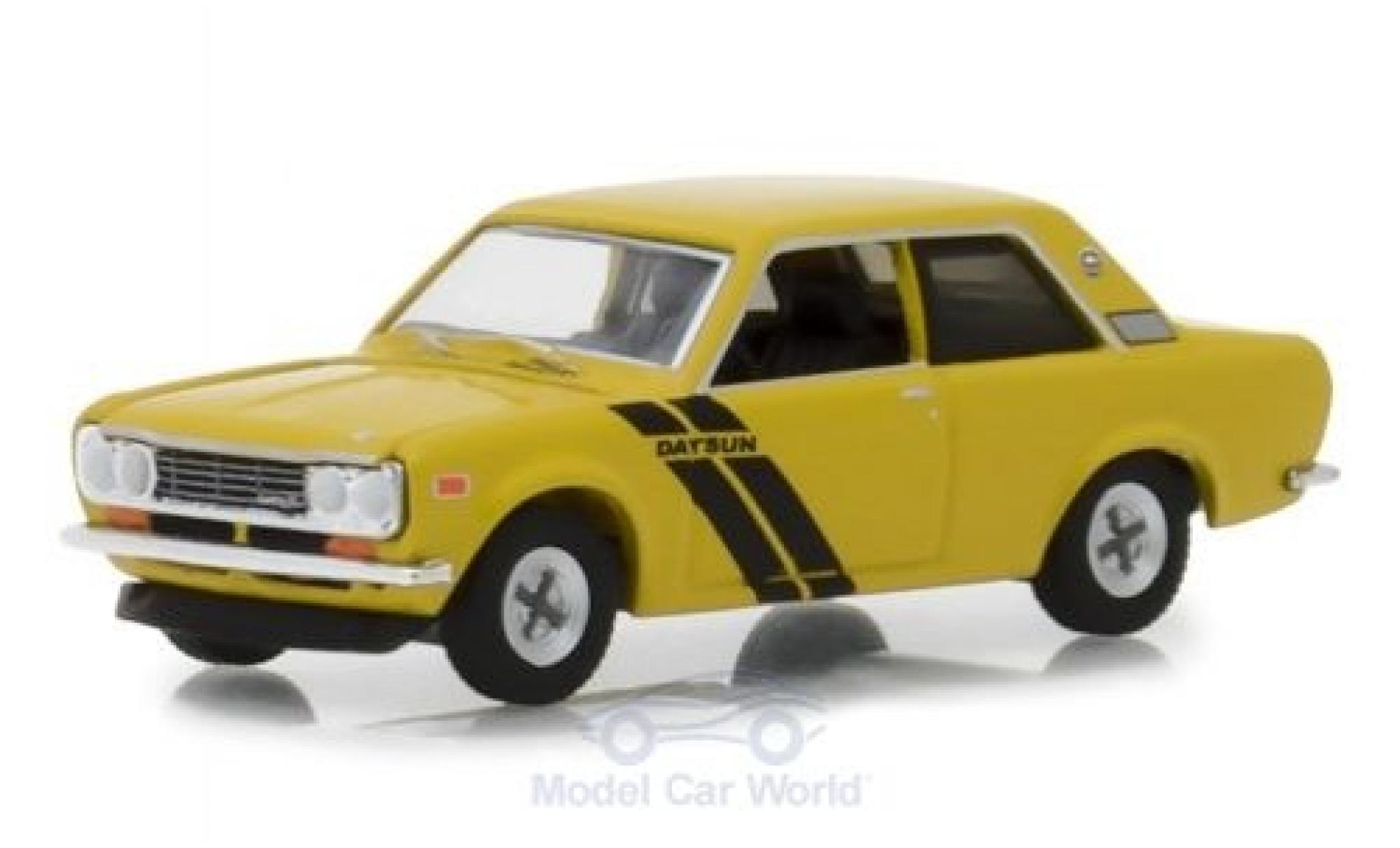 Datsun 510 1/64 Greenlight giallo 1972 modellino in miniatura