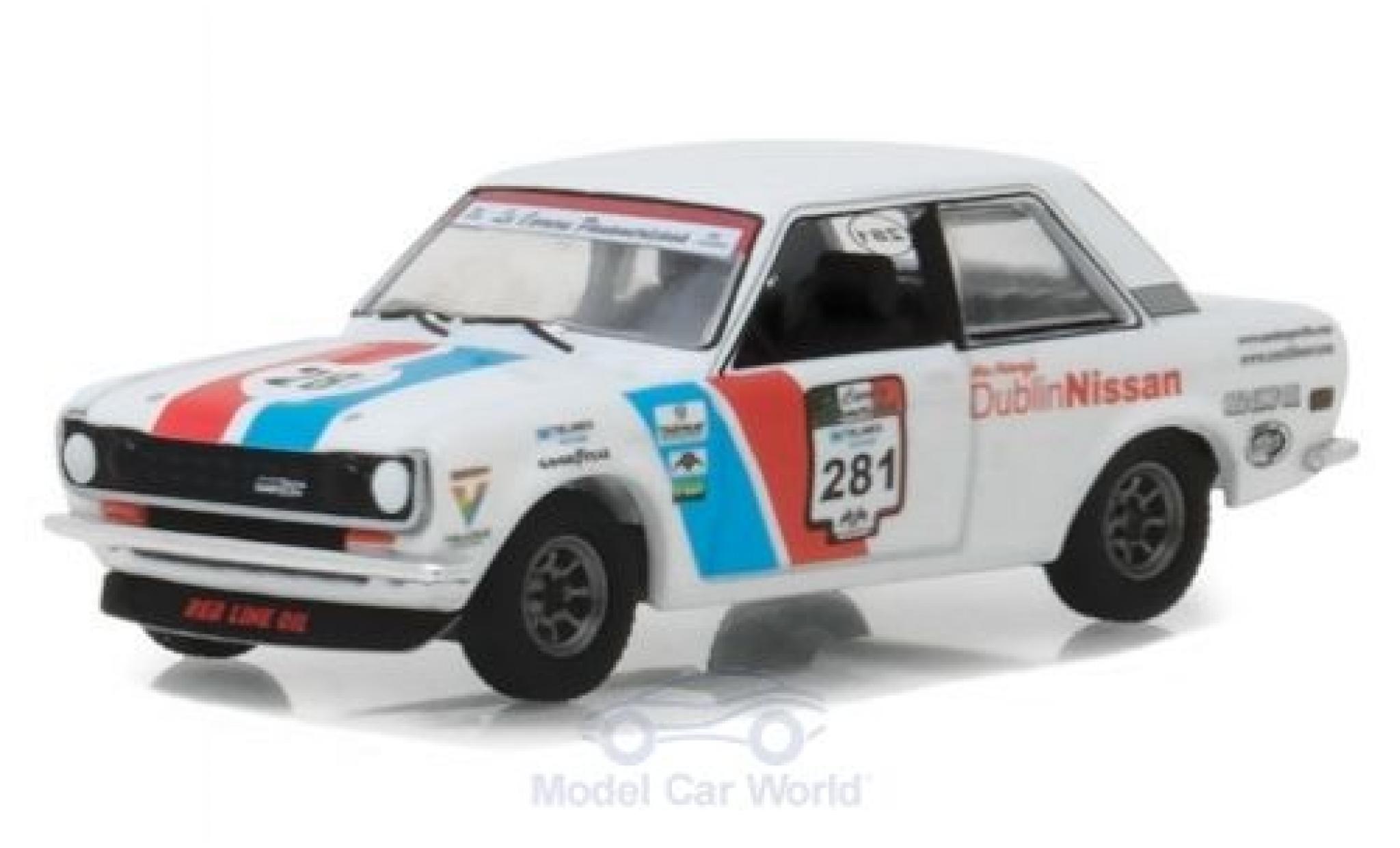 Datsun 510 1/64 Greenlight Rally bianco 1972 modellino in miniatura