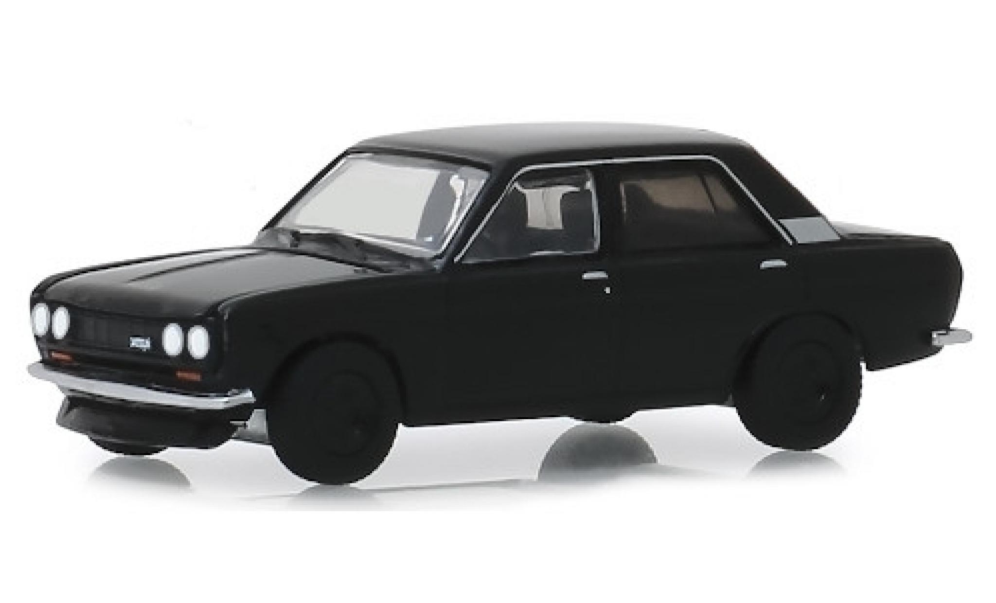 Datsun 510 1/64 Greenlight nero 1970 modellino in miniatura