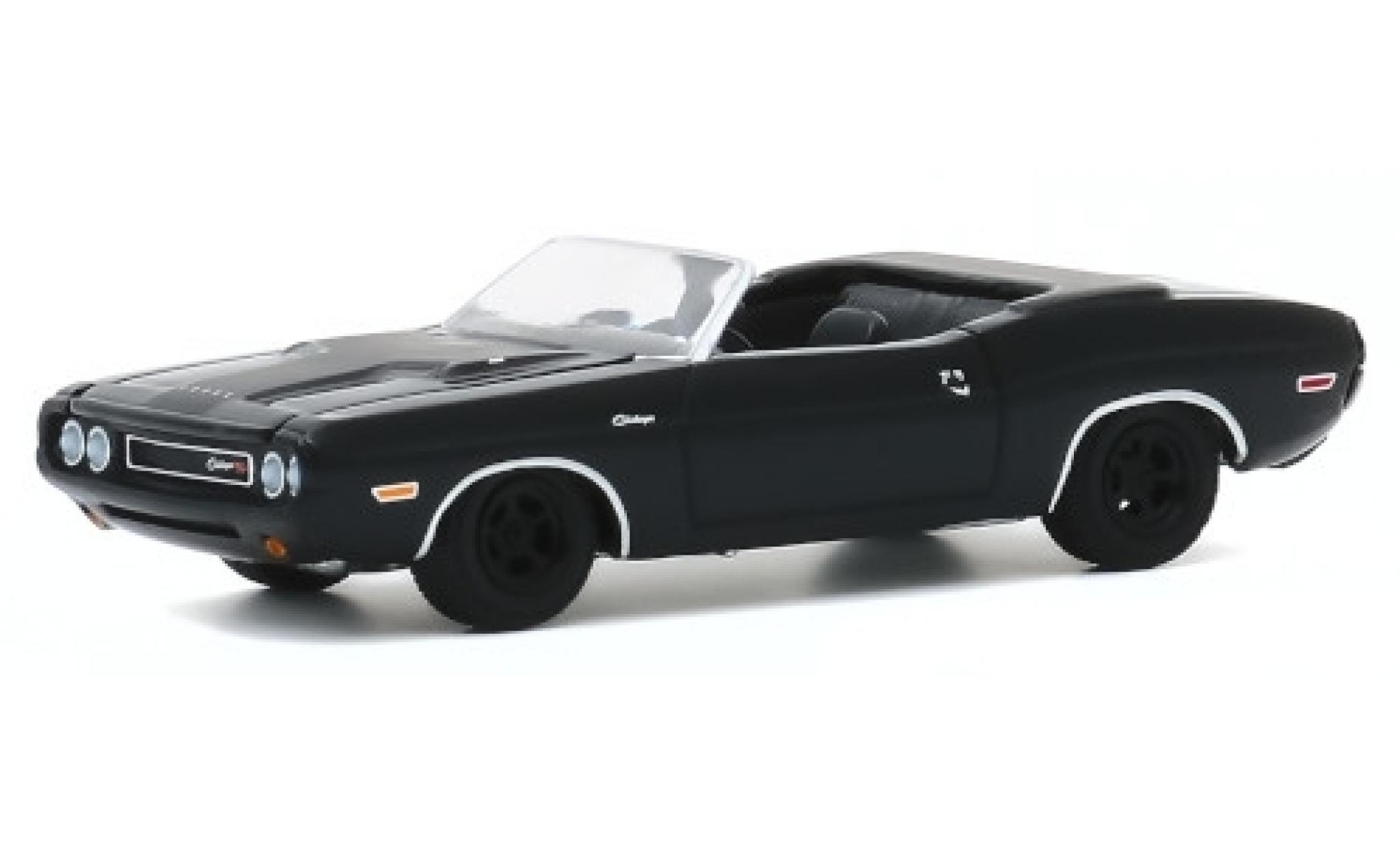 Dodge Challenger 1/64 Greenlight R/T Convertibile nero/matt-nero 1970 modellino in miniatura