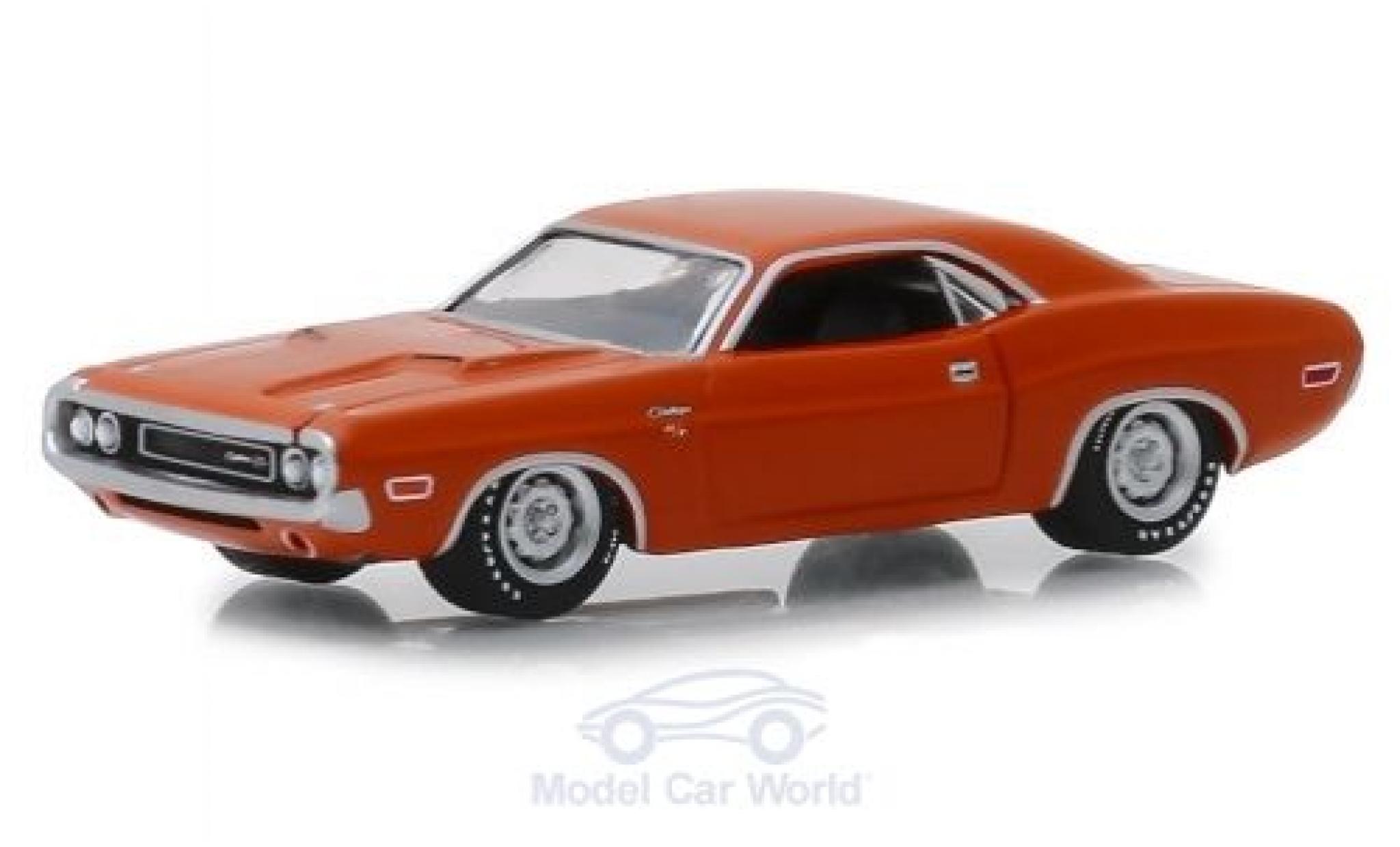 Dodge Challenger 1970 1/64 Greenlight R/T Hemi orange 1970 modellino in miniatura