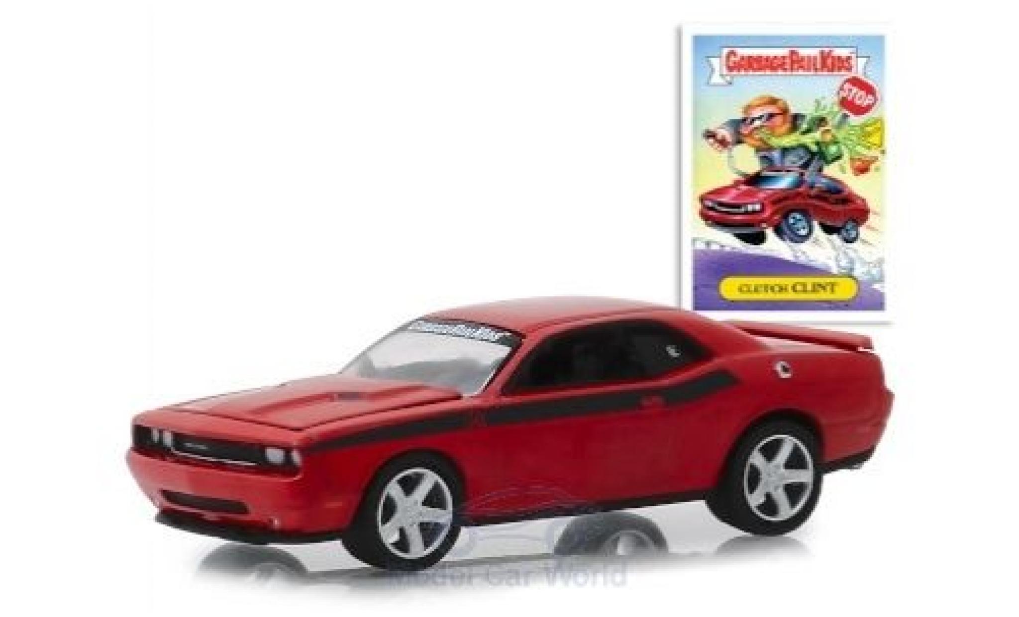 Dodge Challenger 1/64 Greenlight rosso GarbagePailKids 2012 Clutch Clint modellino in miniatura