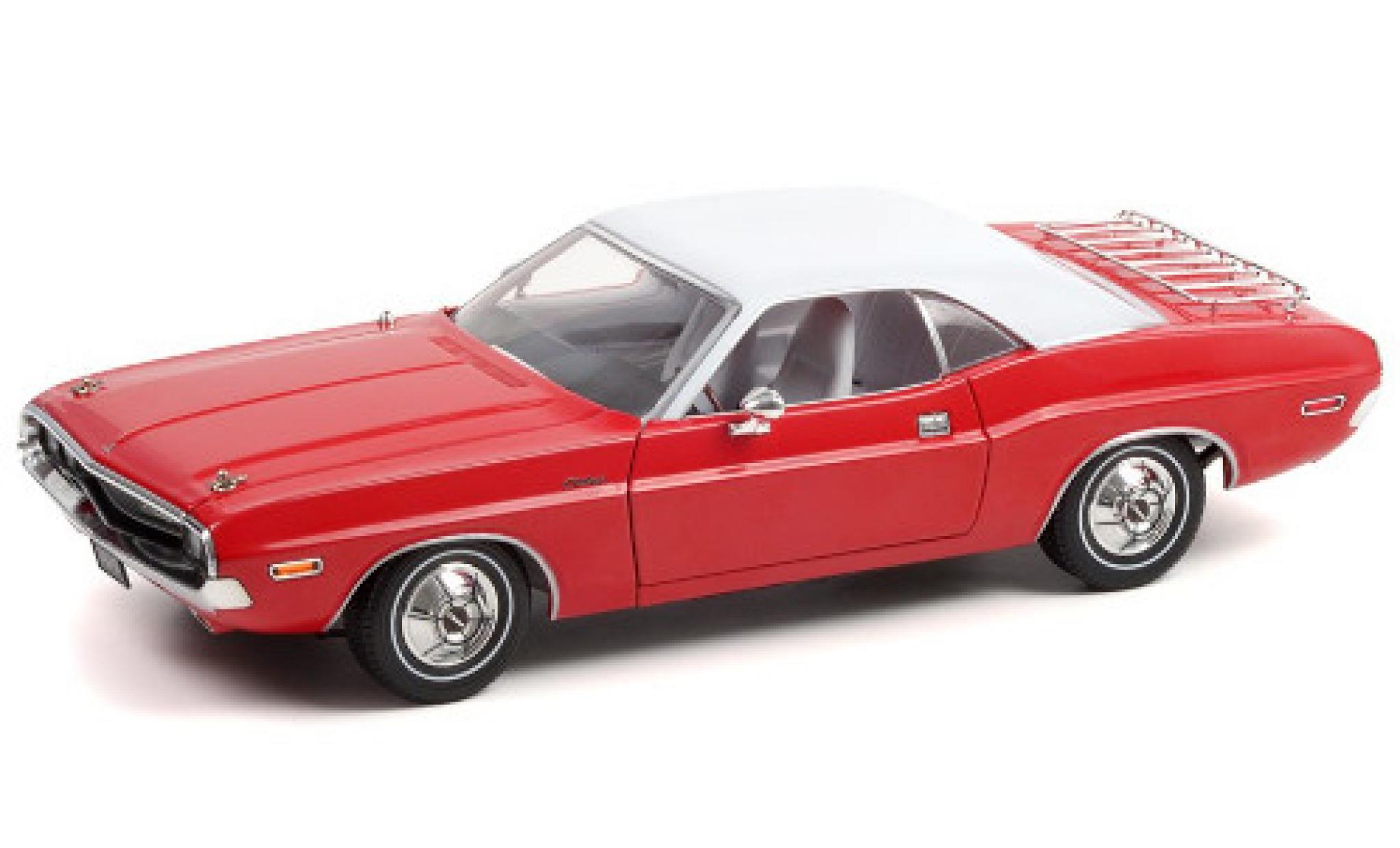 Dodge Challenger 1/18 Greenlight rosso/bianco The Deputy 1970 modellino in miniatura