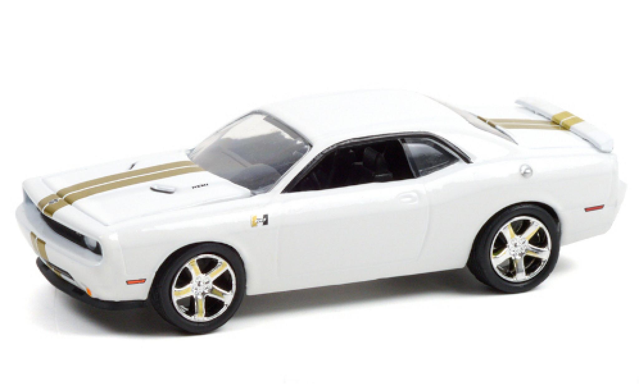 Dodge Challenger 1/64 Greenlight RT bianco/Dekor Hurst Performance 2009 modellino in miniatura