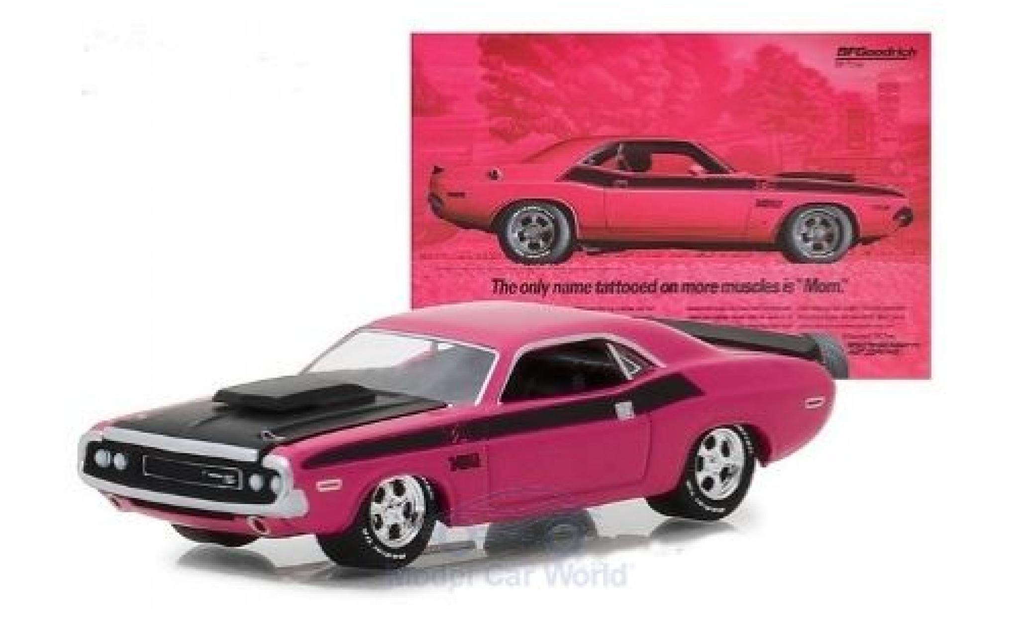 Dodge Challenger 1970 1/64 Greenlight T/A rosa/nero 1970 modellino in miniatura