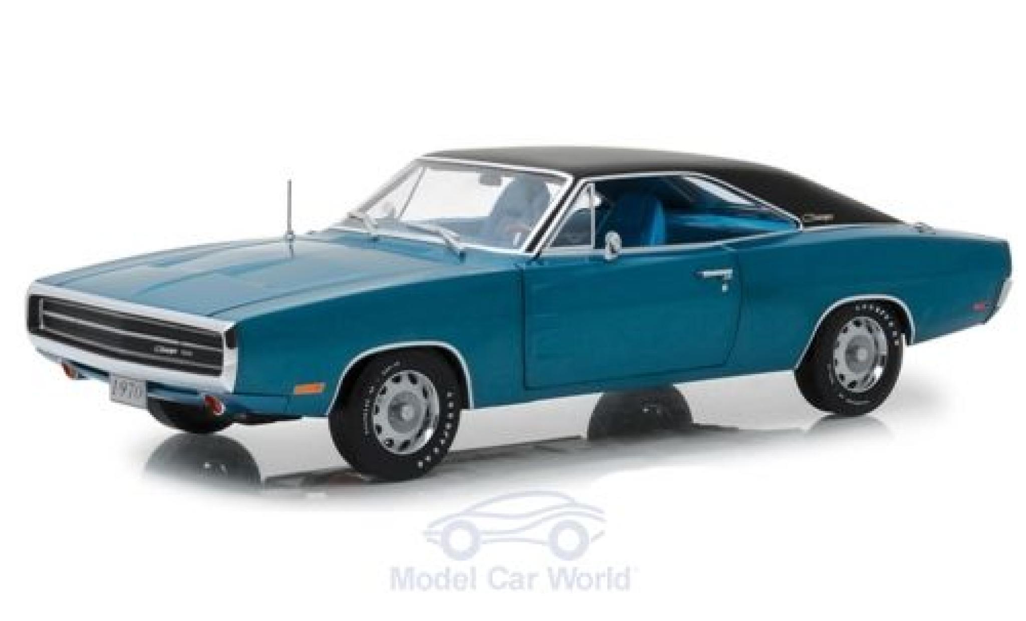 Dodge Charger 1970 1/18 Greenlight 500 metallico blu/nero 1970 modellino in miniatura