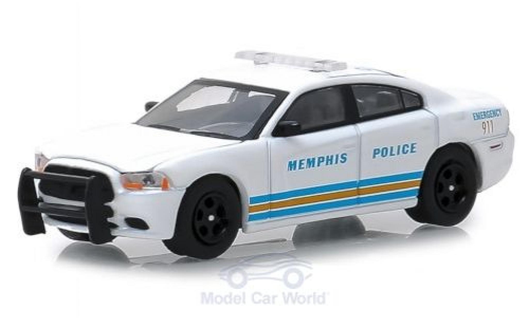 Dodge Charger 1/64 Greenlight bianco Memphis Police 2011 Pursuit modellino in miniatura