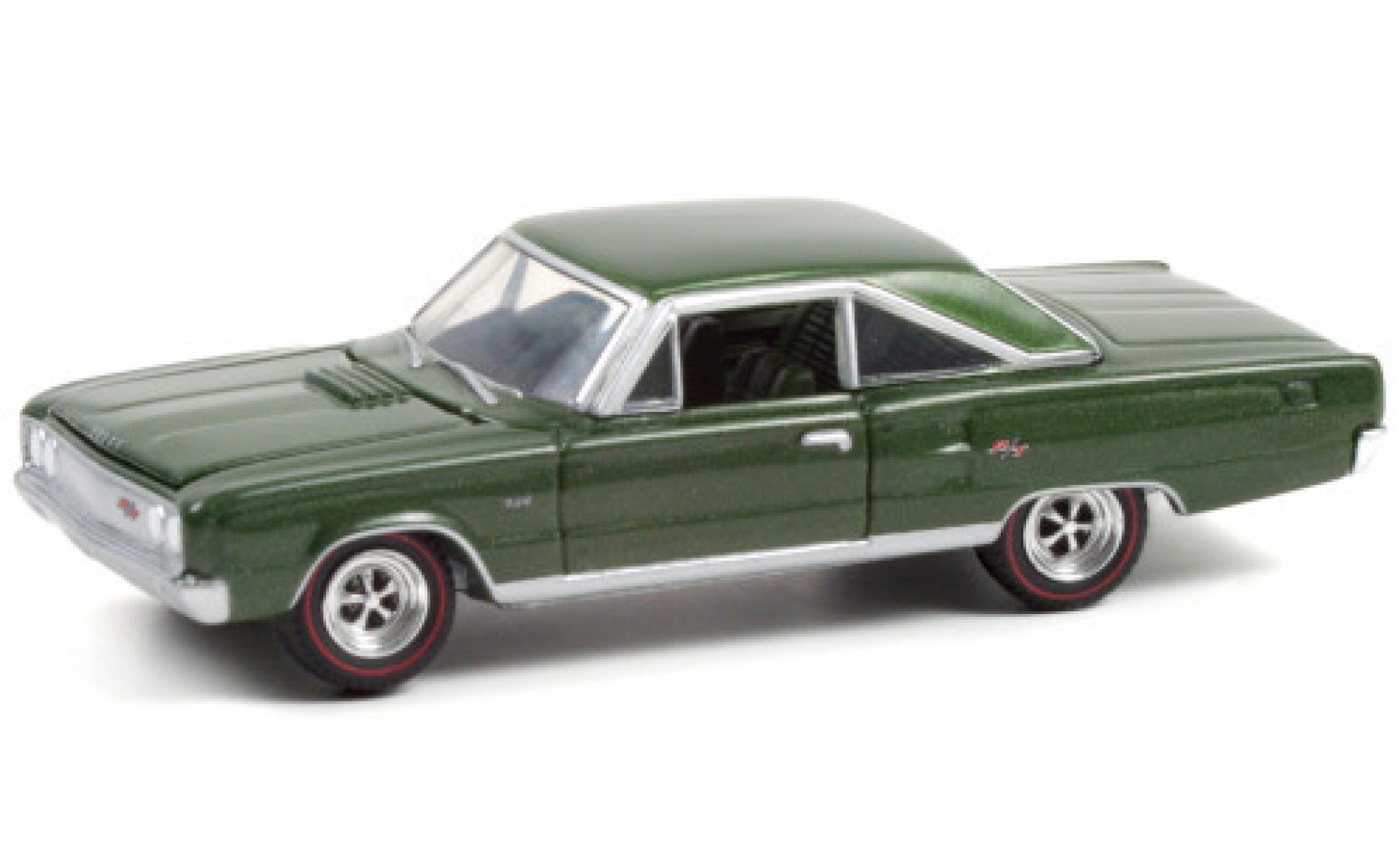 Dodge Coronet 1/64 Greenlight R/T HEMI metallico verde 1967 modellino in miniatura
