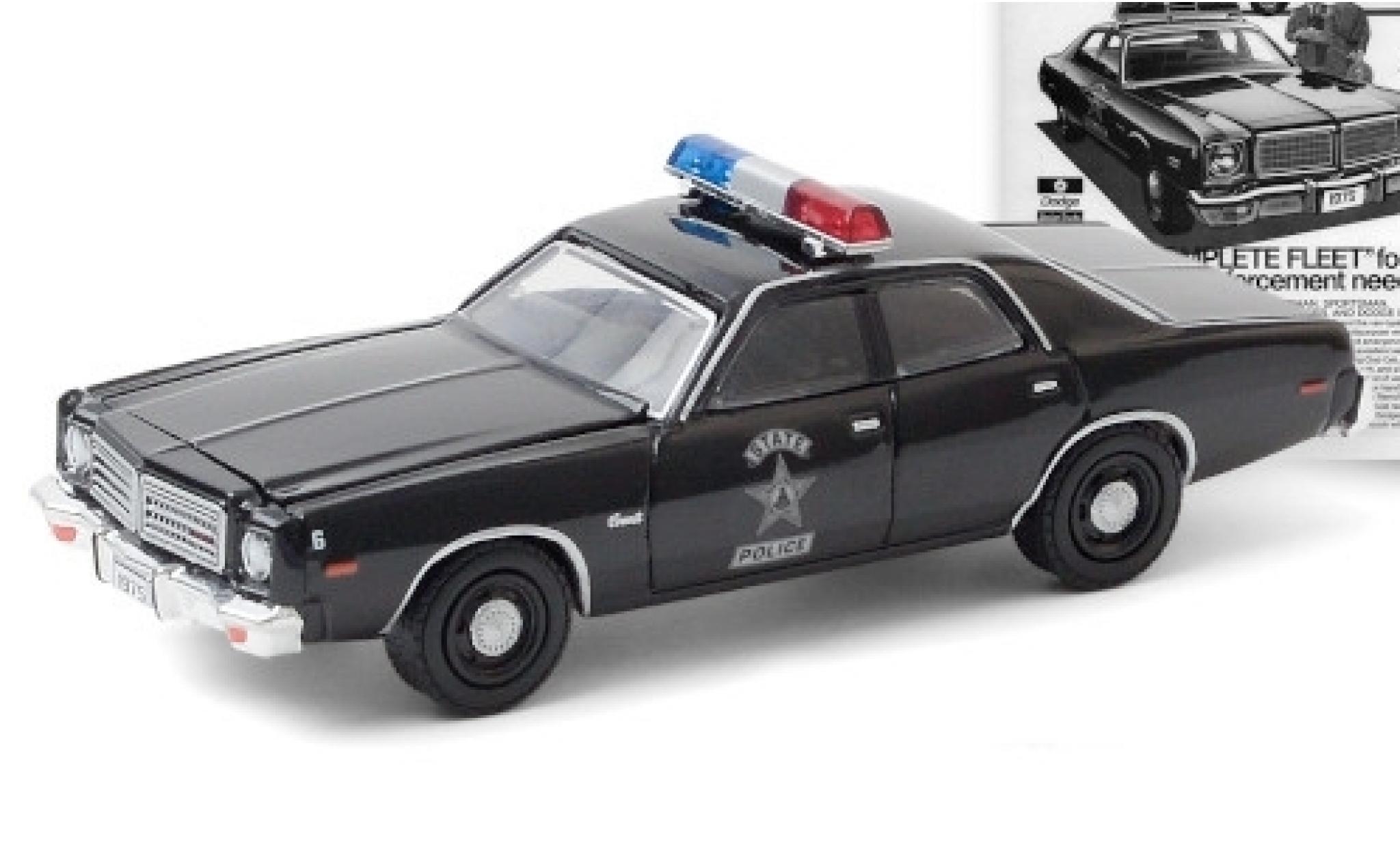 Dodge Coronet 1/64 Greenlight State Police 1975 modellino in miniatura