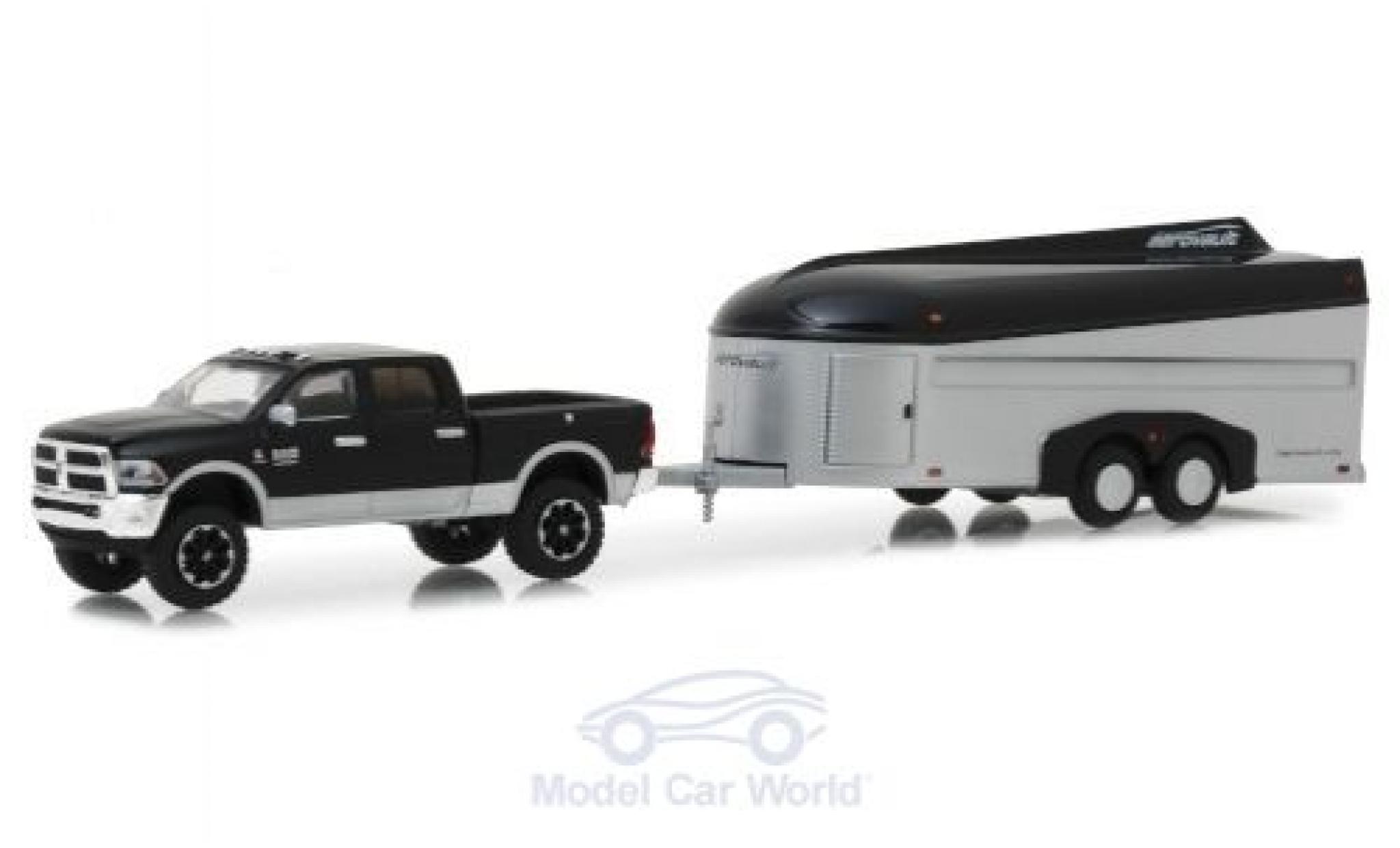 Dodge RAM 1/64 Greenlight 2500 nero/grigio 2017 mit Aerovault Anhänger modellino in miniatura