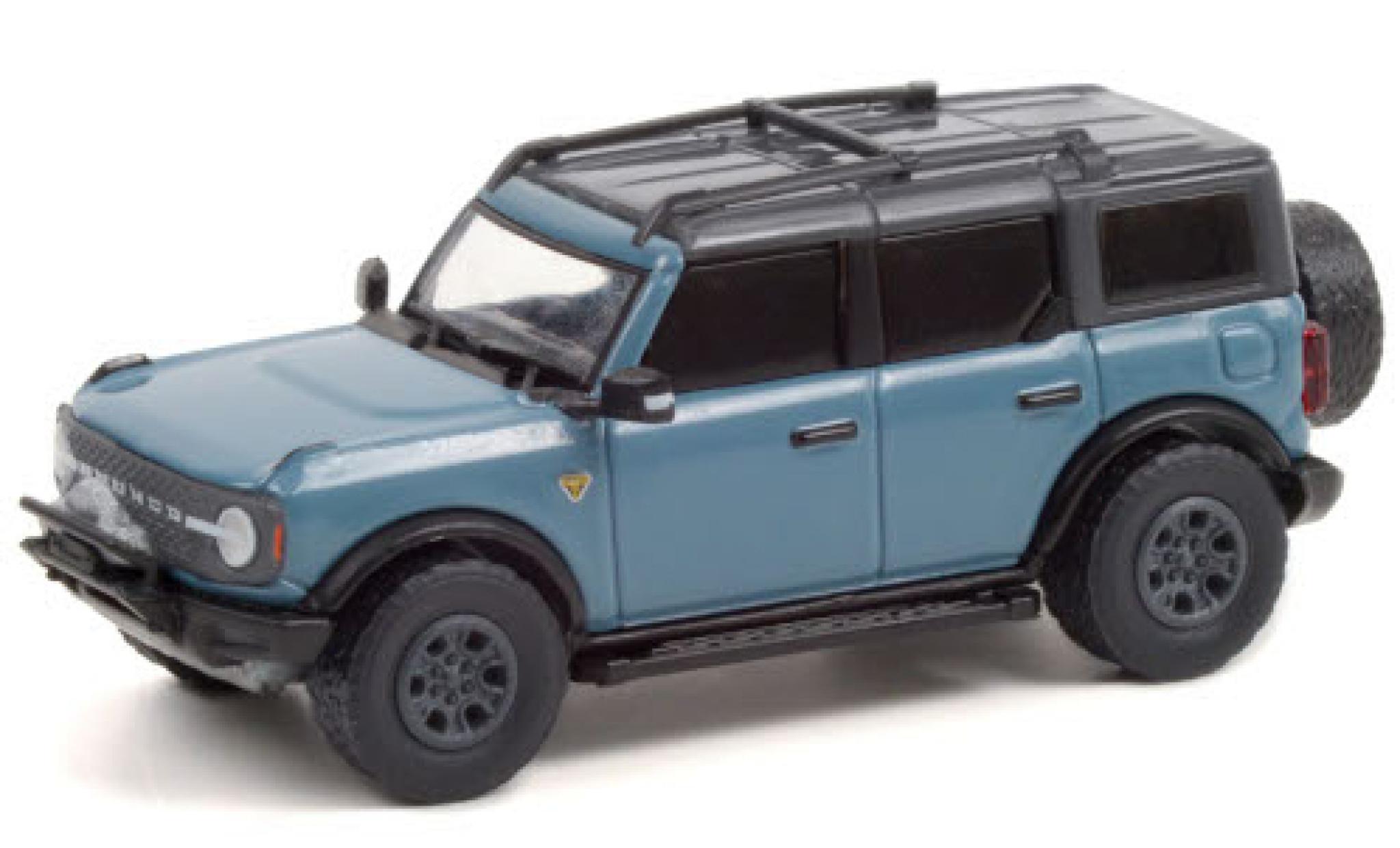 Ford Bronco 1/64 Greenlight Badlands 4-Door blu/grigio 2021 modellino in miniatura