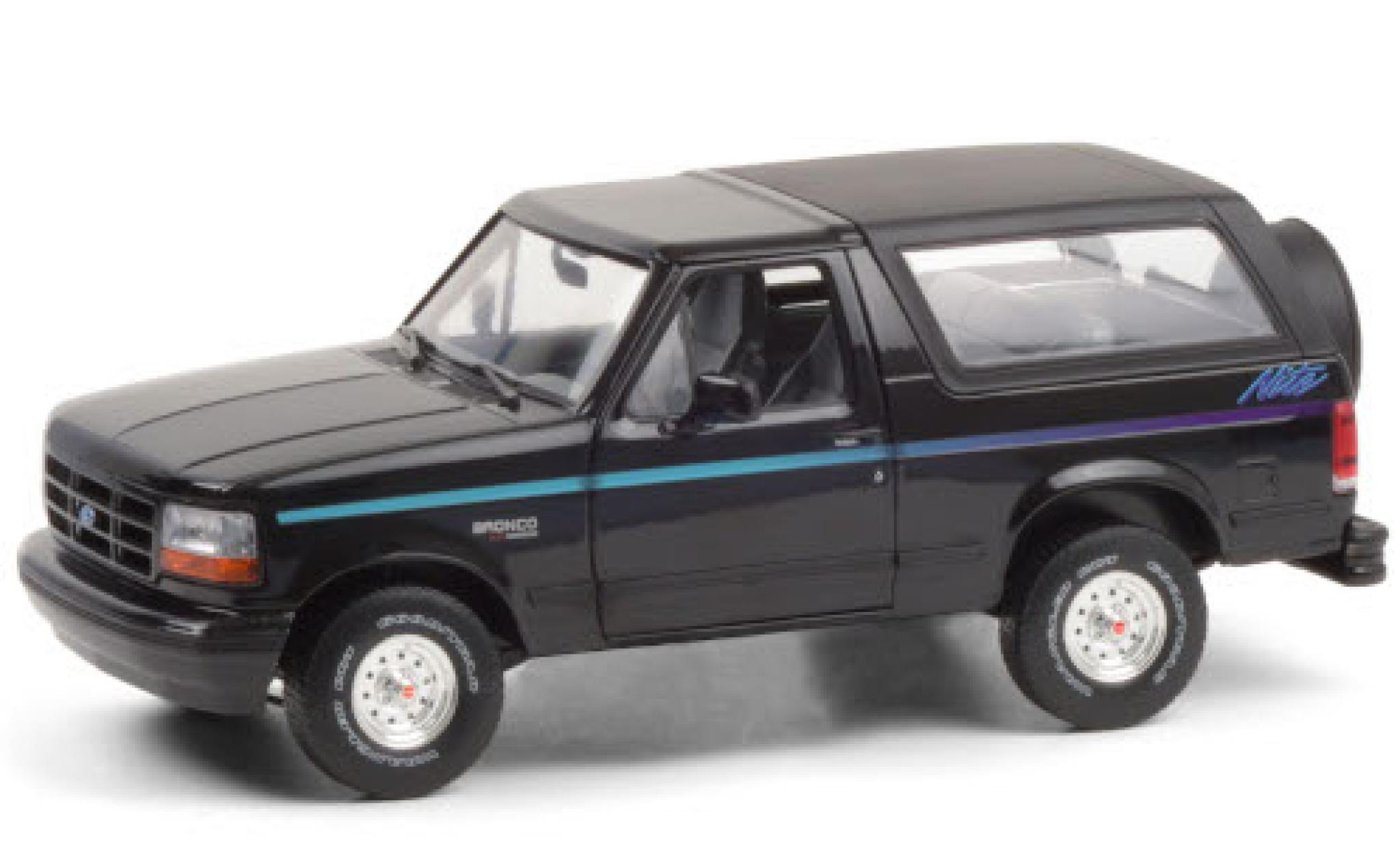 Ford Bronco 1/18 Greenlight Nite Edition nero/Dekor 1992 modellino in miniatura