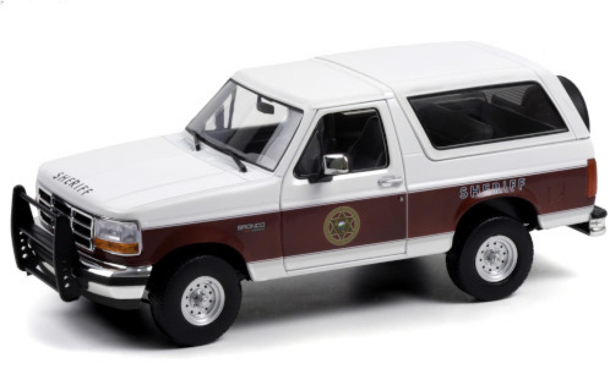Ford Bronco 1/18 Greenlight XLT Absaroka County Sheriff 1994 modellino in miniatura